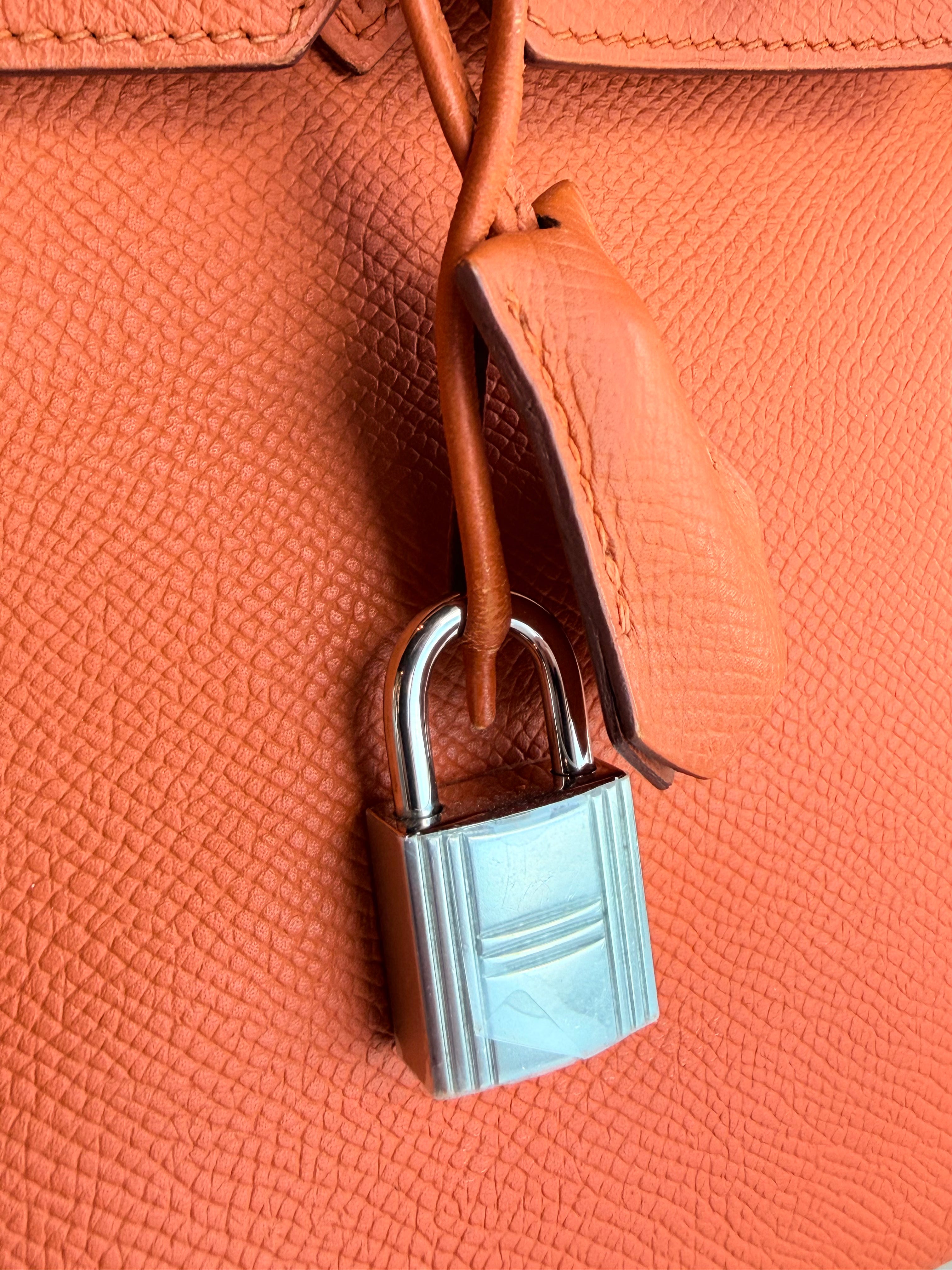 Orange Epsom & Palladium Hardware Birkin 25