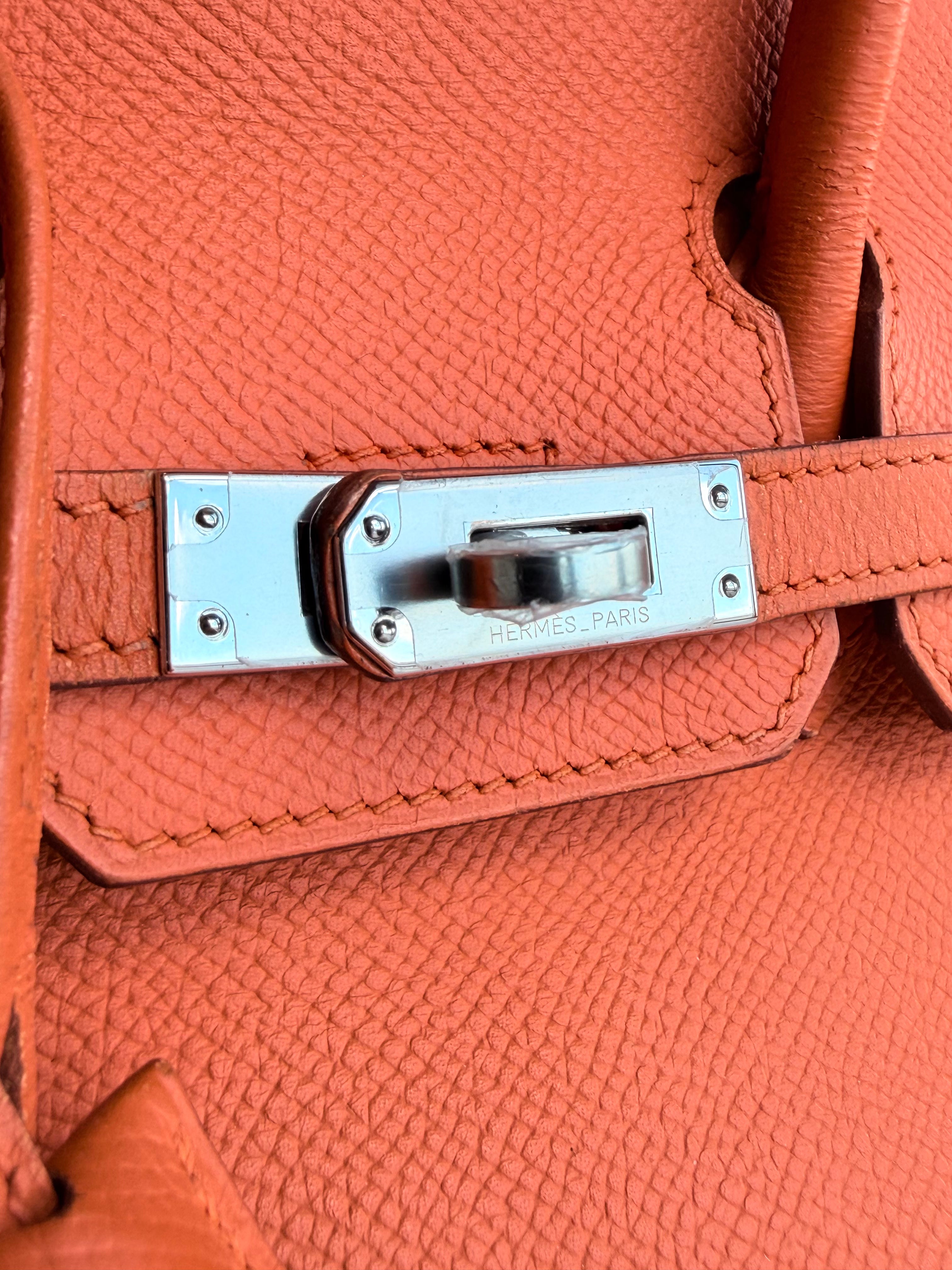 Orange Epsom & Palladium Hardware Birkin 25