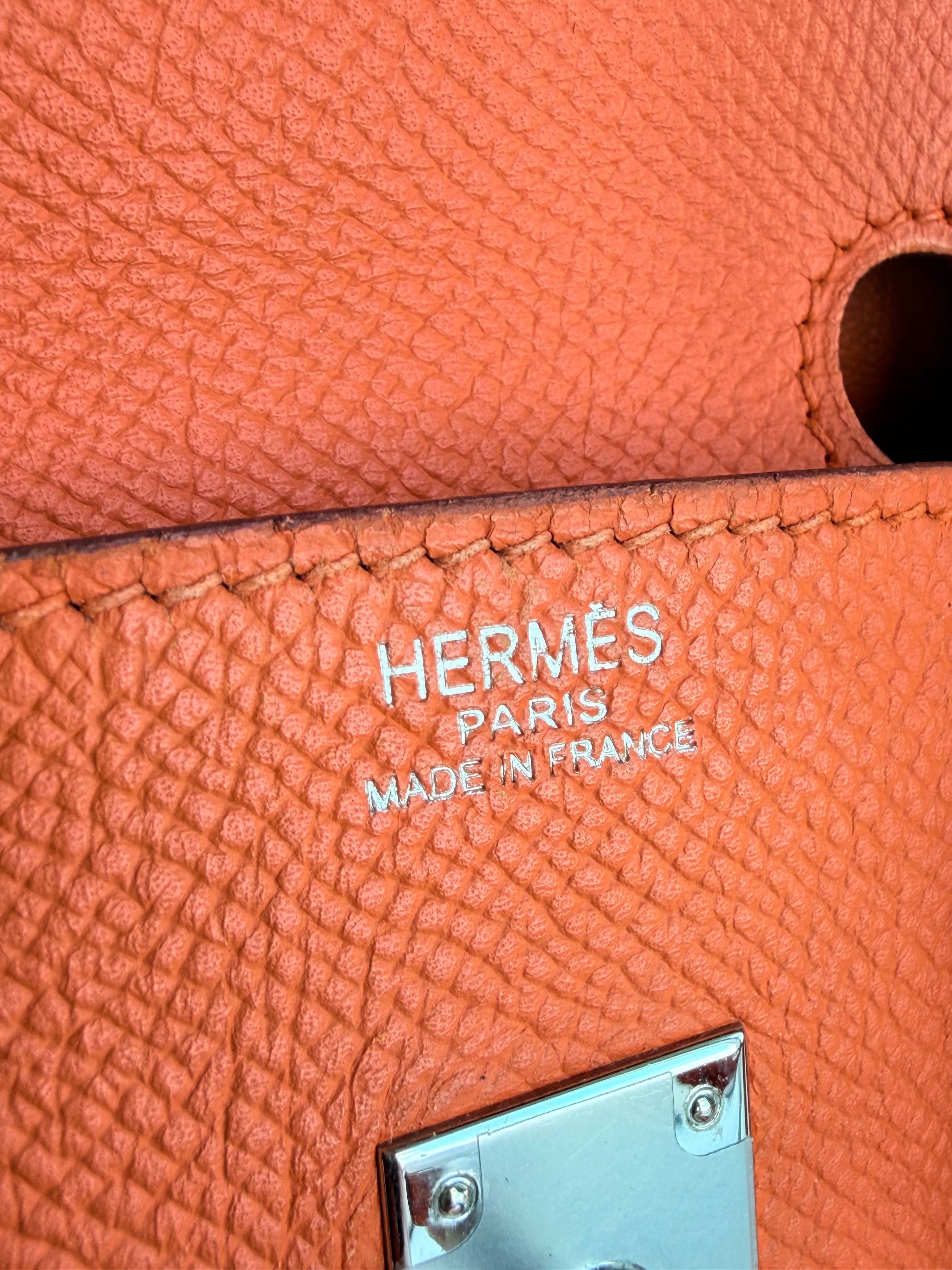 Orange Epsom & Palladium Hardware Birkin 25