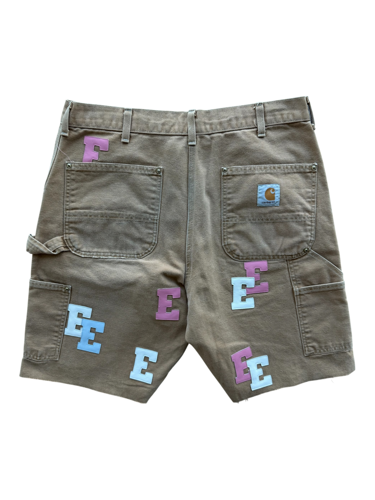Pink Blue Patch Tan Carpenter Short
