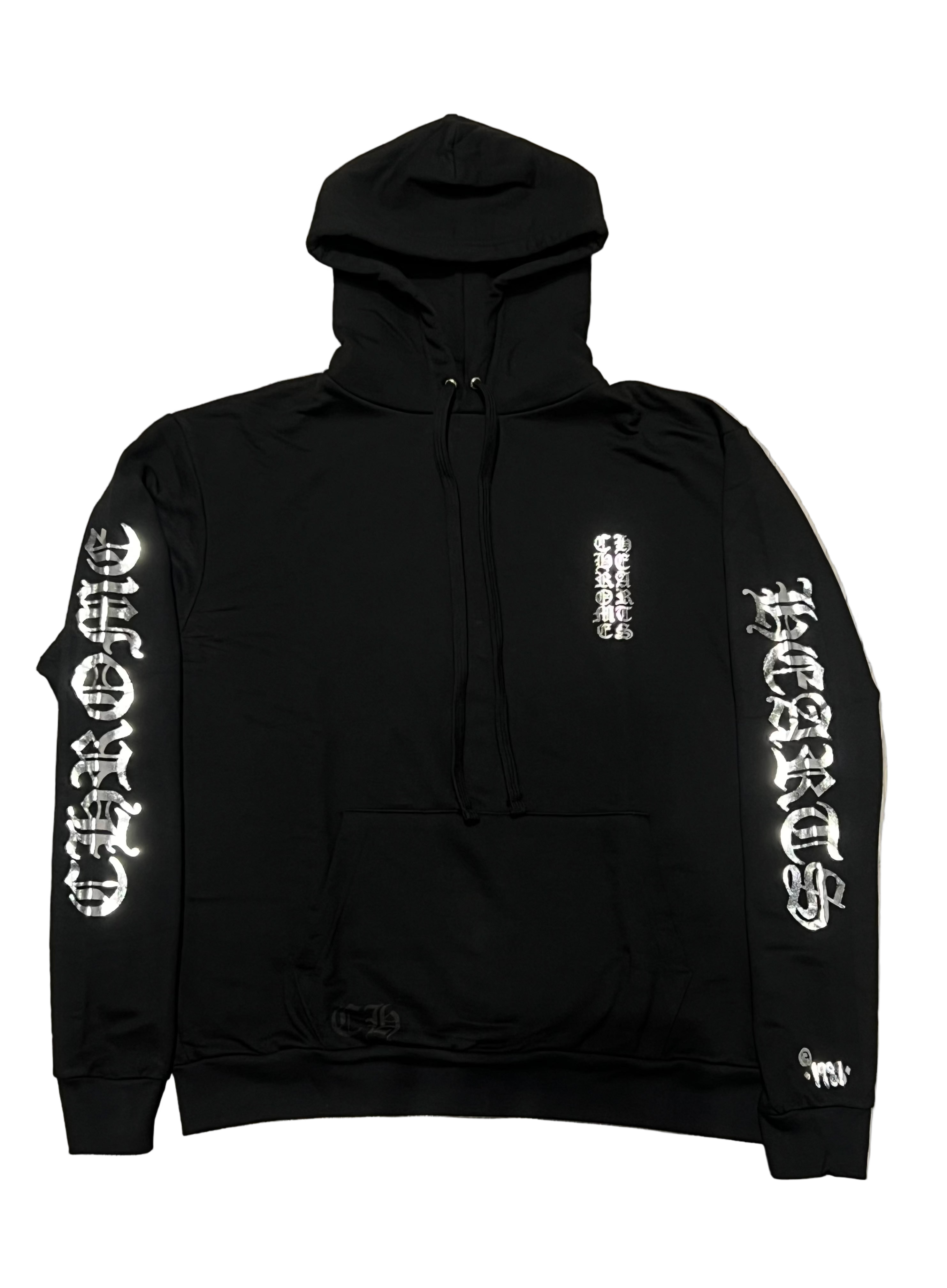1988 Black Silver Vertical Logo Hoodie – Grandeur
