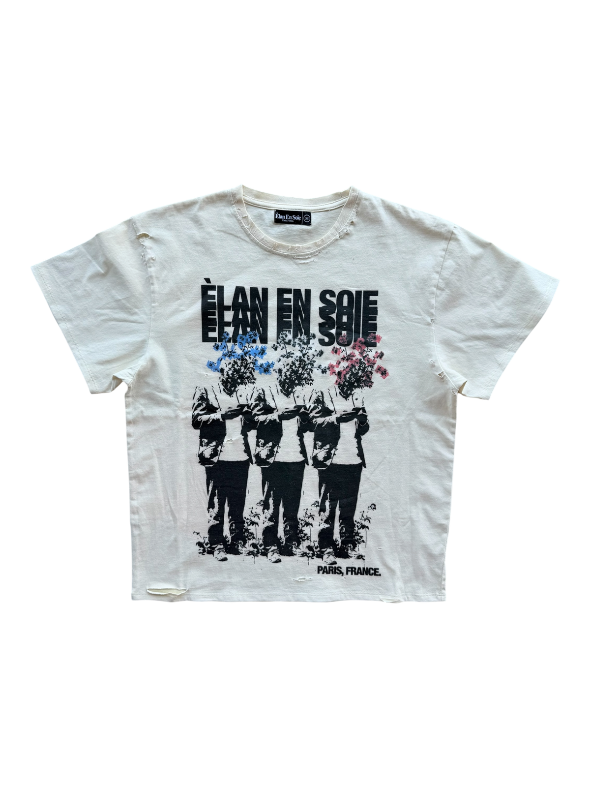 Bloom Distressed Tee Cream