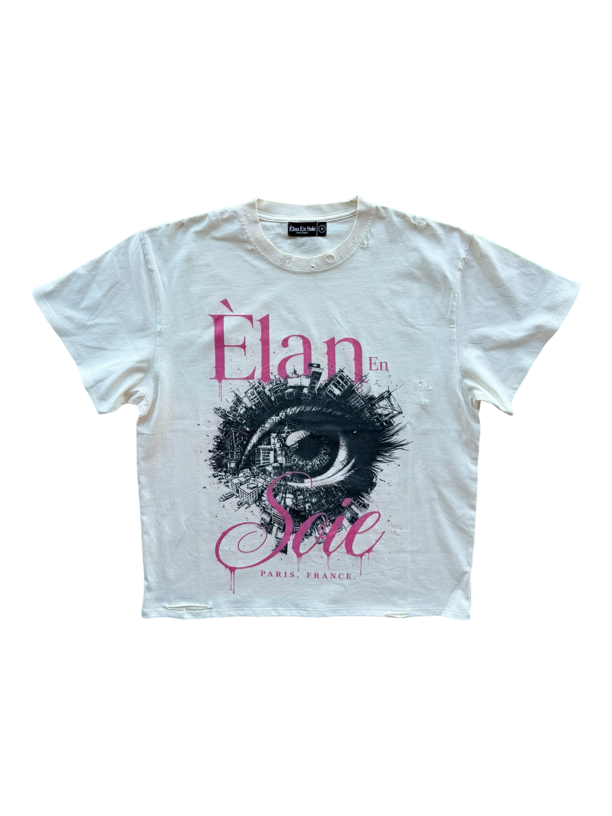 Story Eye Distressed Tee Cream
