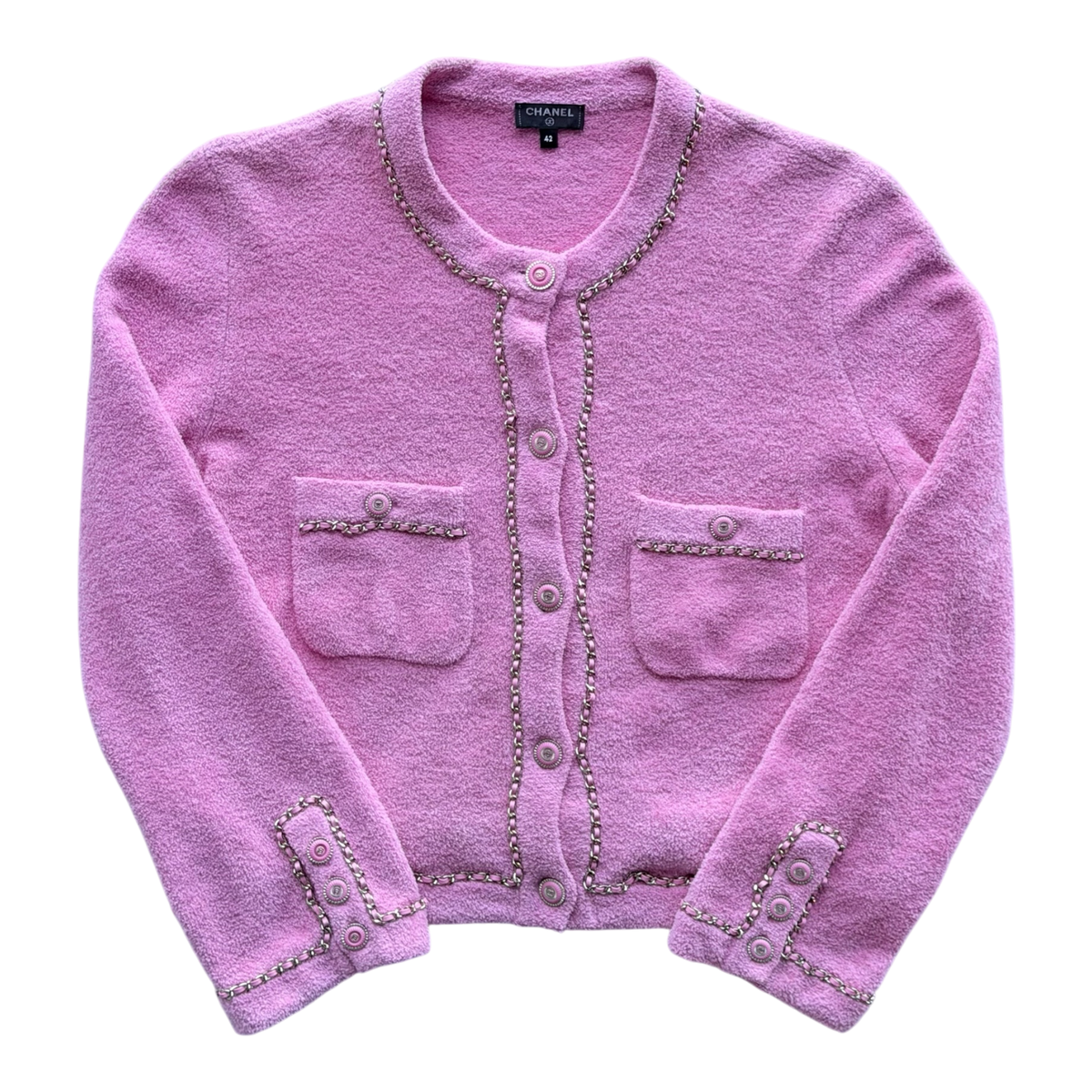 Women's Chain Trim Cardigan Pink