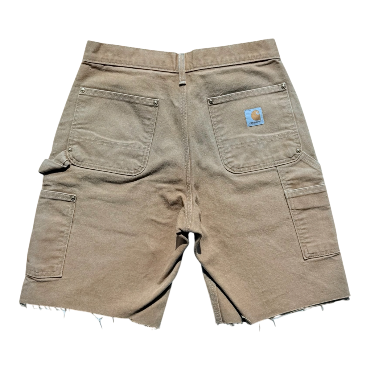 Red Pebbled Patch Tan Carpenter Shorts