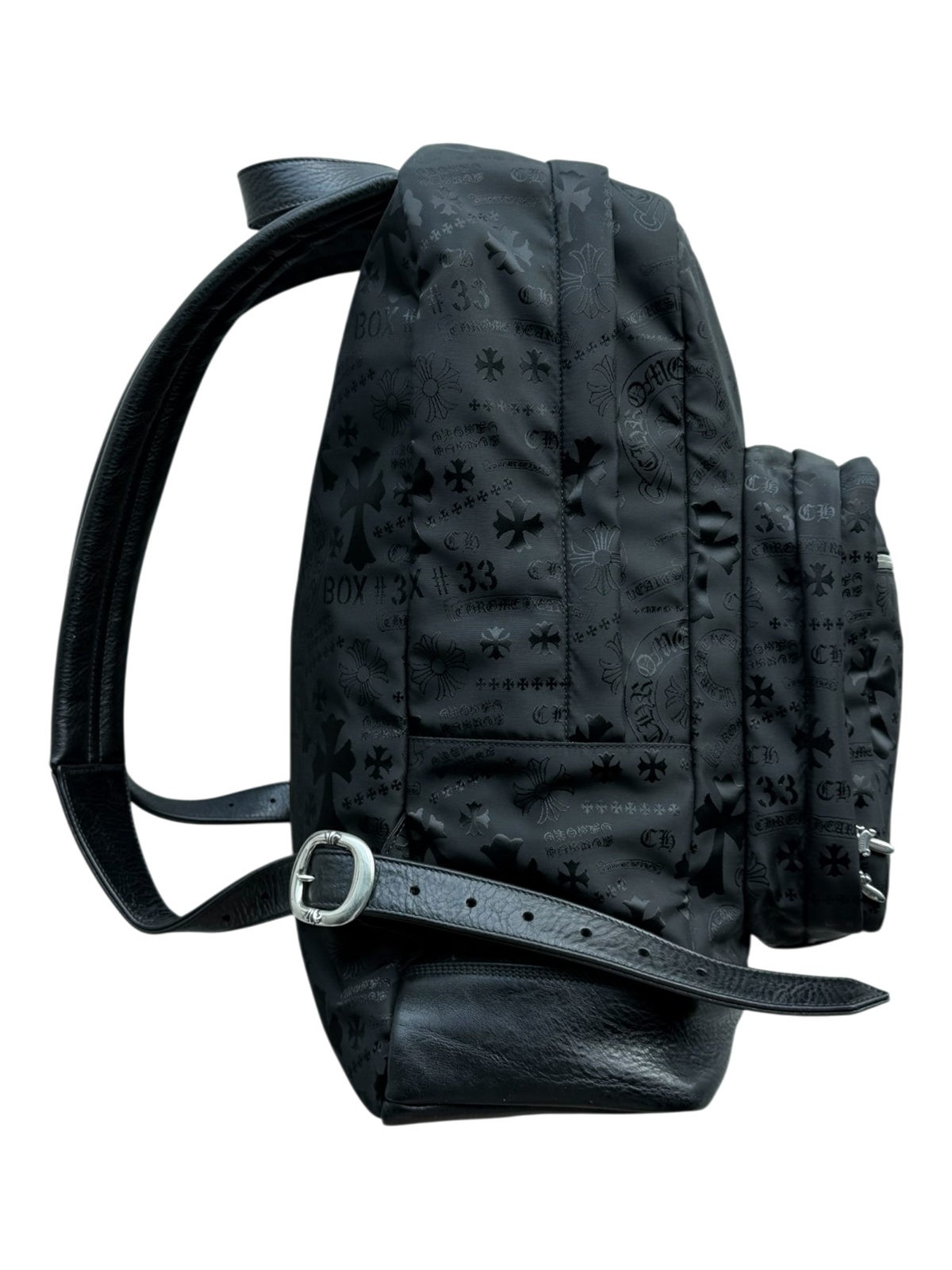 Seventh Grader Black Stencil Nylon Backpack Large