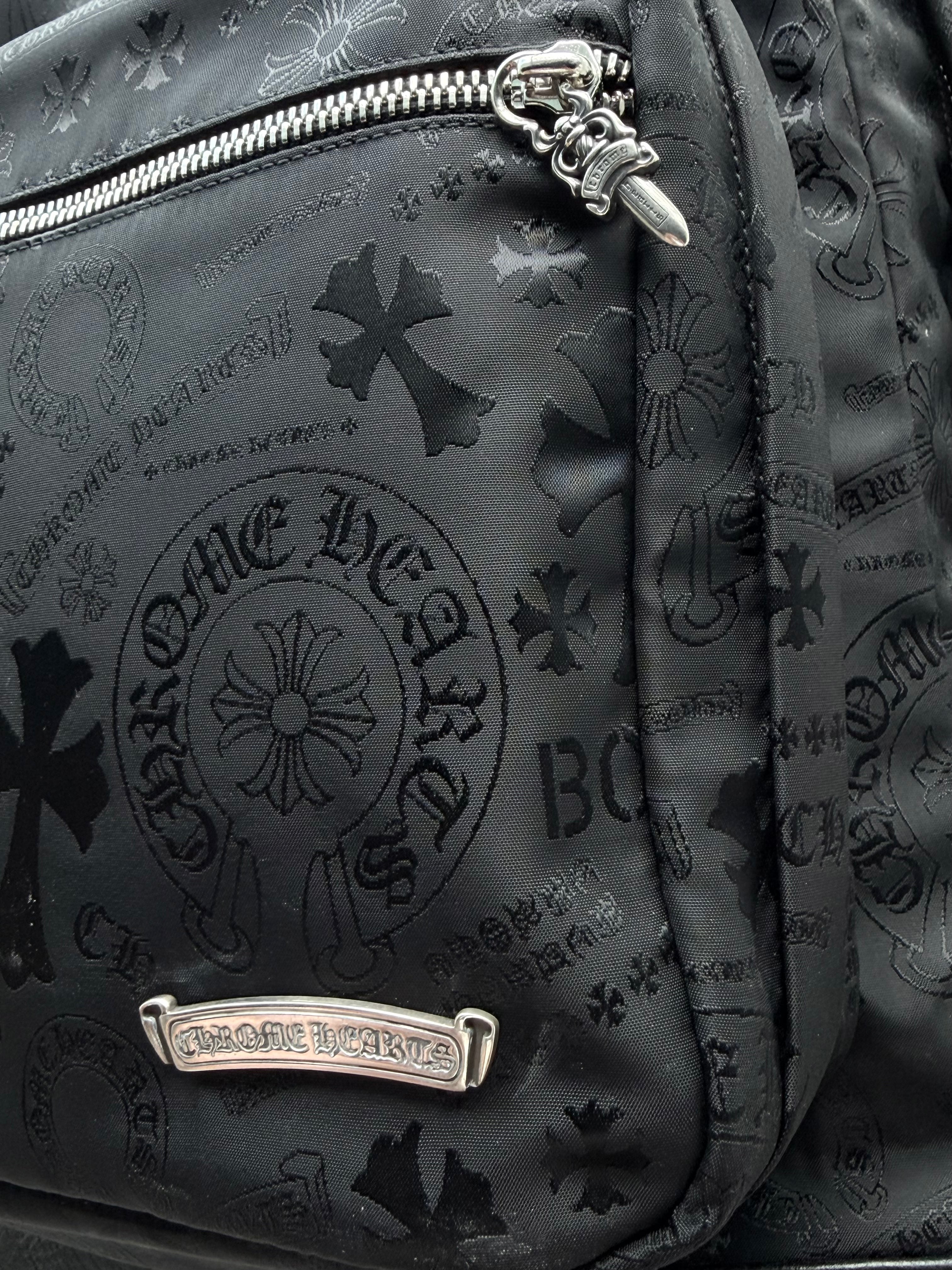 Seventh Grader Black Stencil Nylon Backpack Large