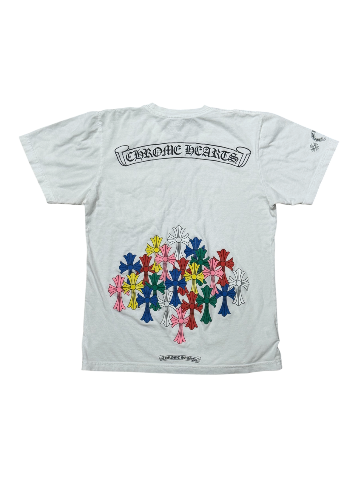White Multi Color Cross T-shirt