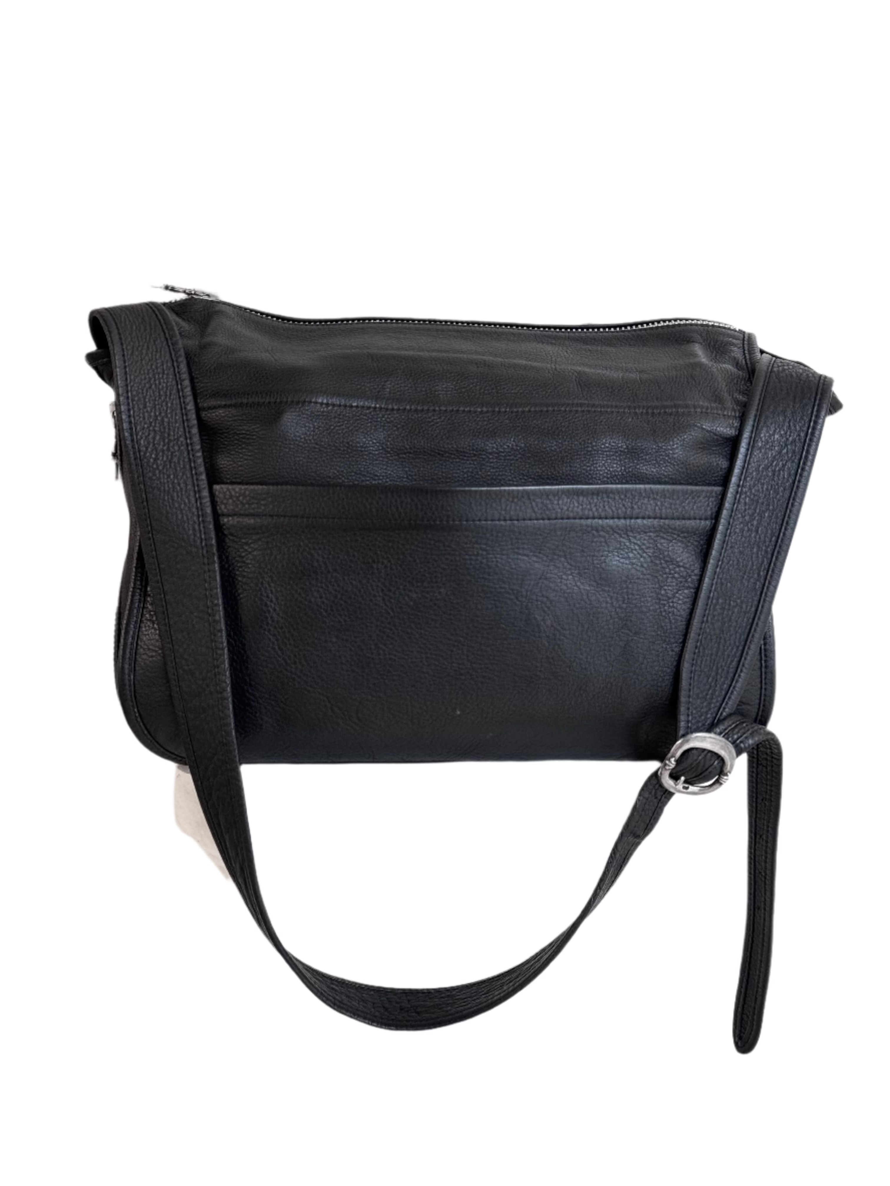 Black & Purple Cross Patch Gunslinger Messenger Bag