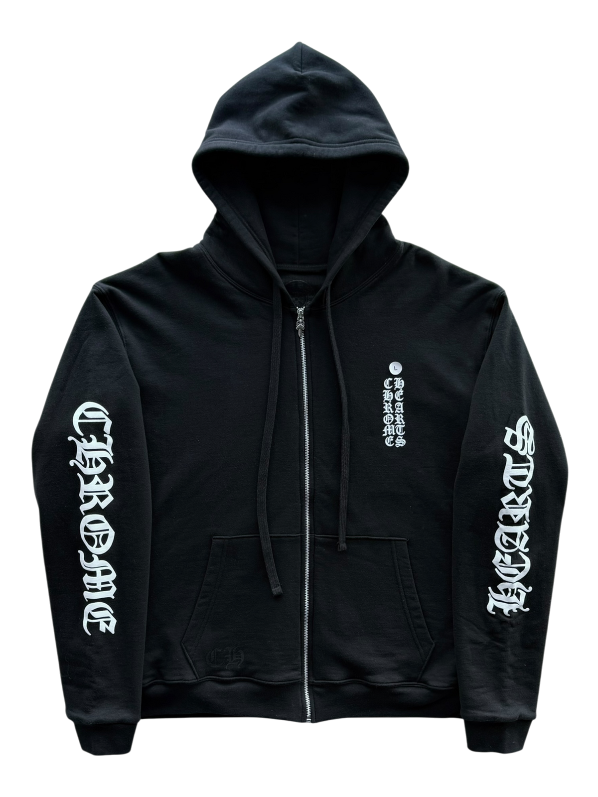 Vertical Logo Thermal Lined Zip-Up Hoodie Black