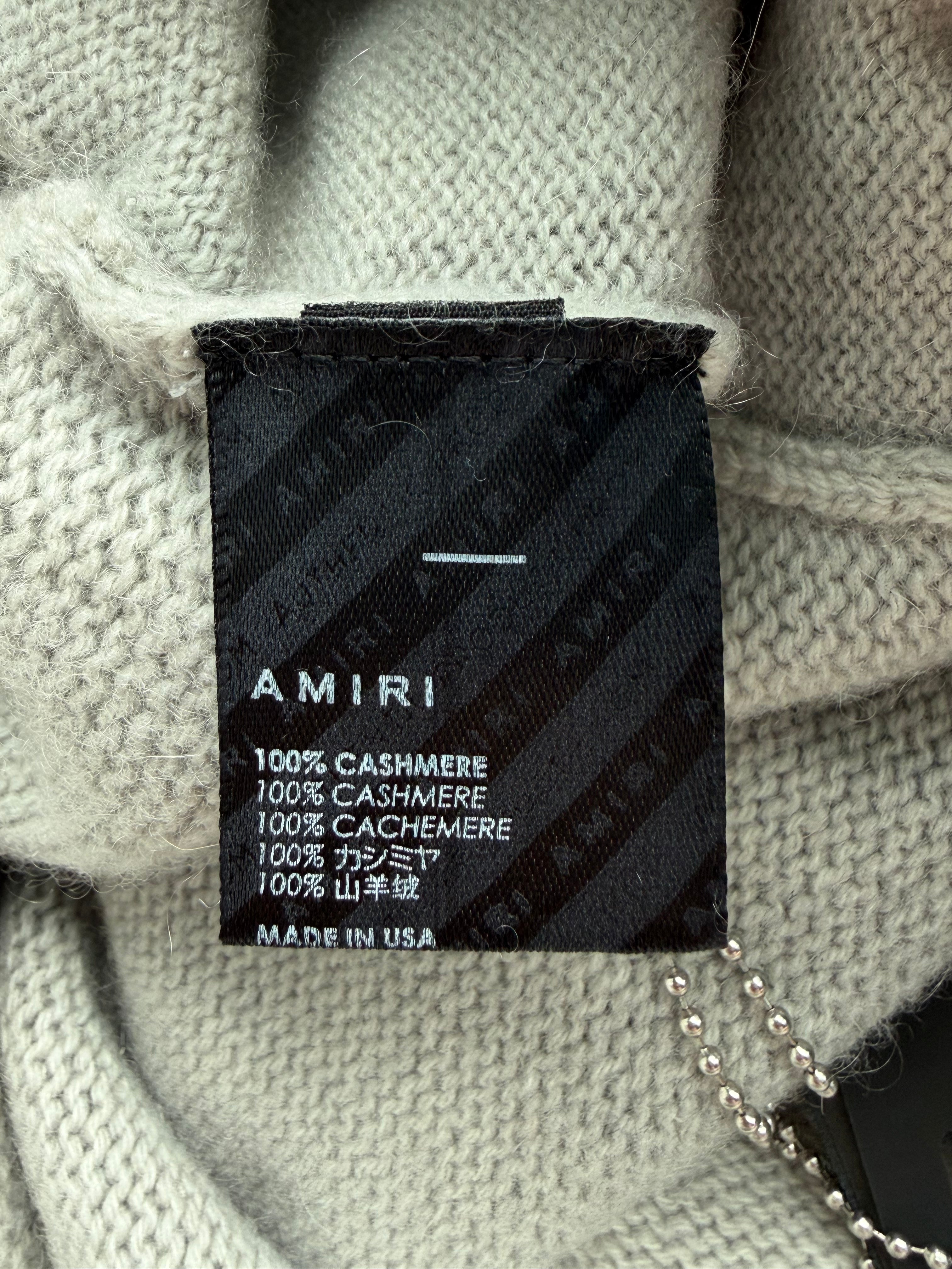 Grey & White Distressed 22 Logo Cashmere Shorts