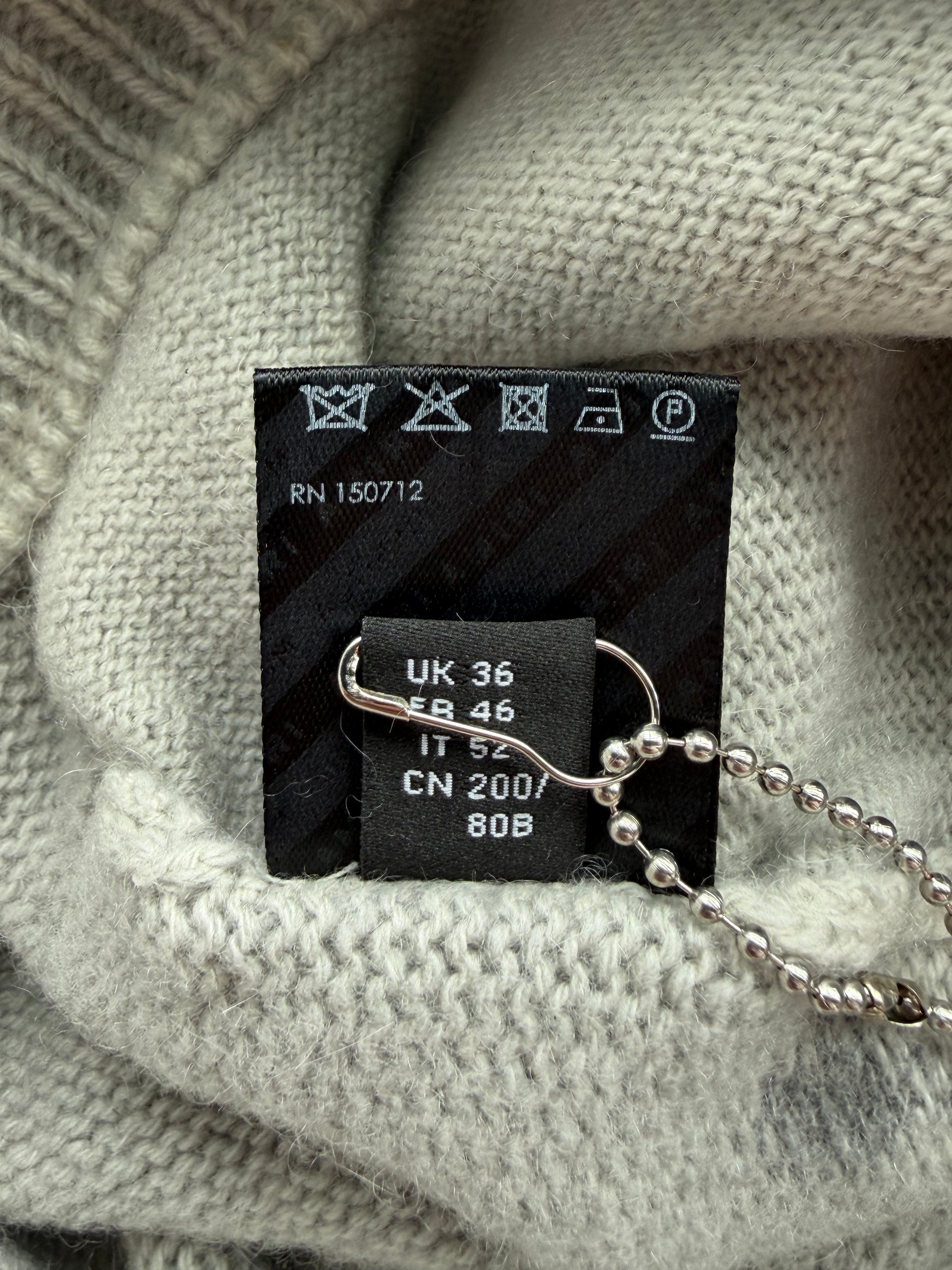 Grey & White Distressed 22 Logo Cashmere Shorts