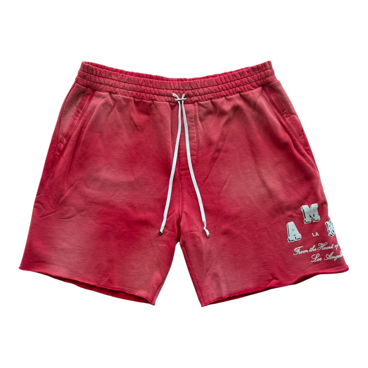 Red & White Collegiate Logo Shorts