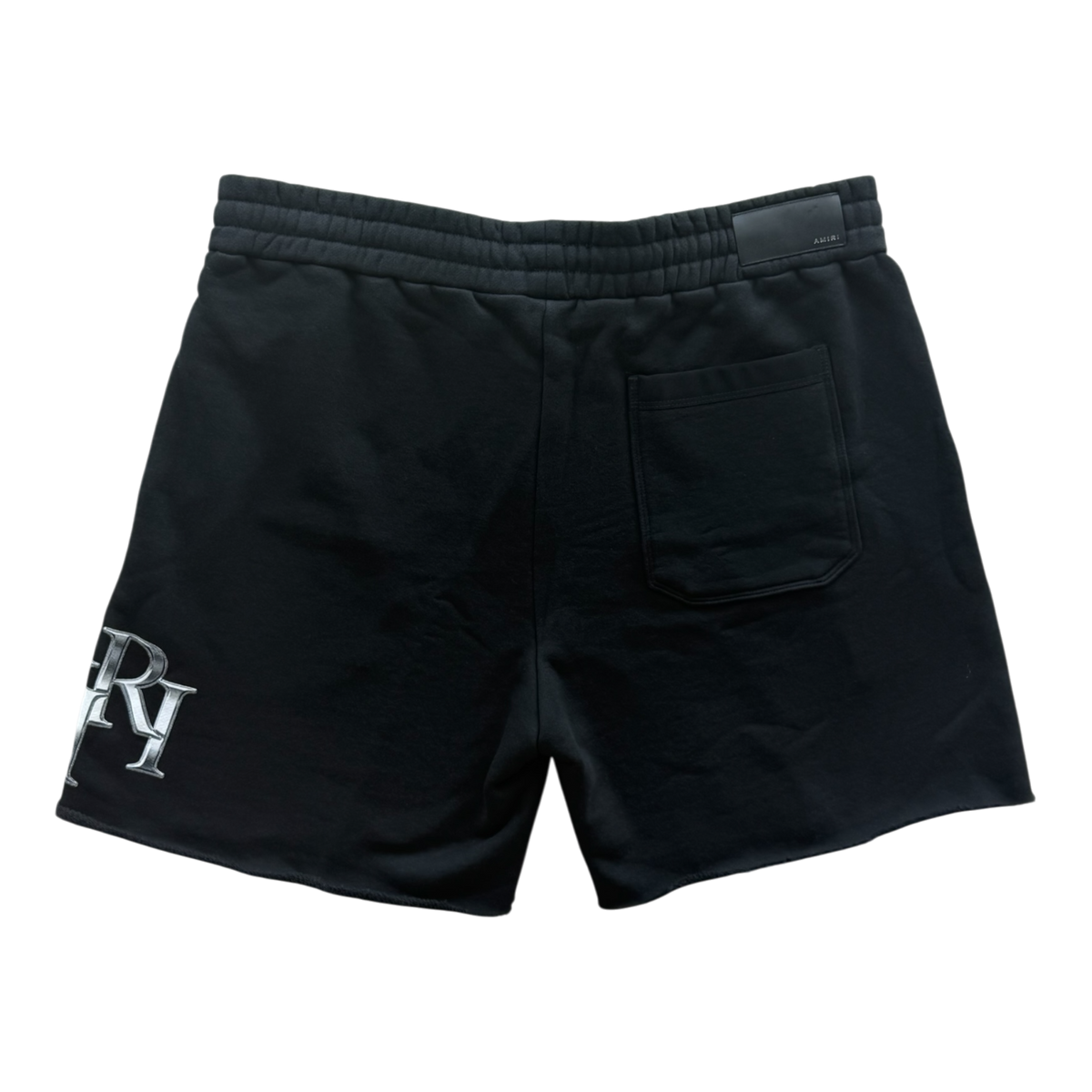 Black & Chrome Logo Staggered Shorts