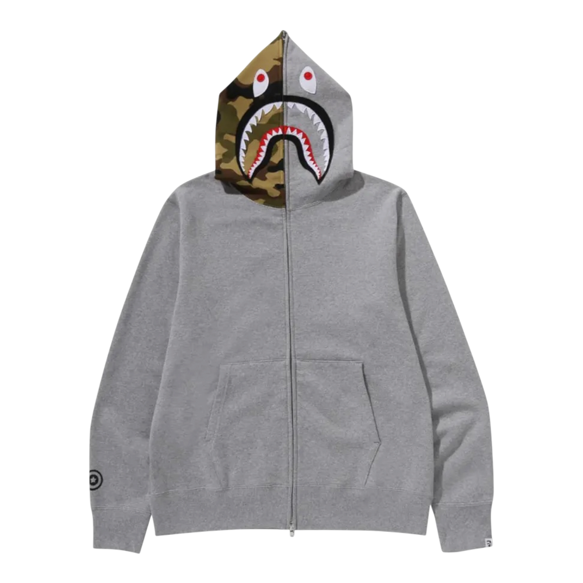 Gray BAPE 1st Shark Full Zip Hoodie