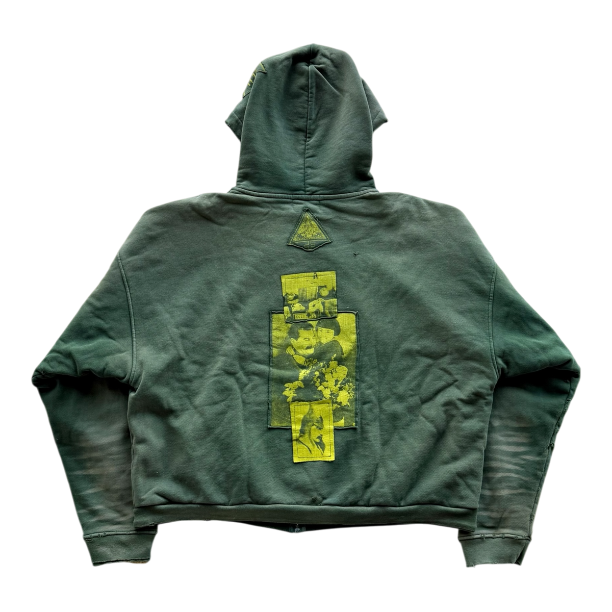 Two Wars Within One Thermal Assemblage Zip Hoodie Gardener Green
