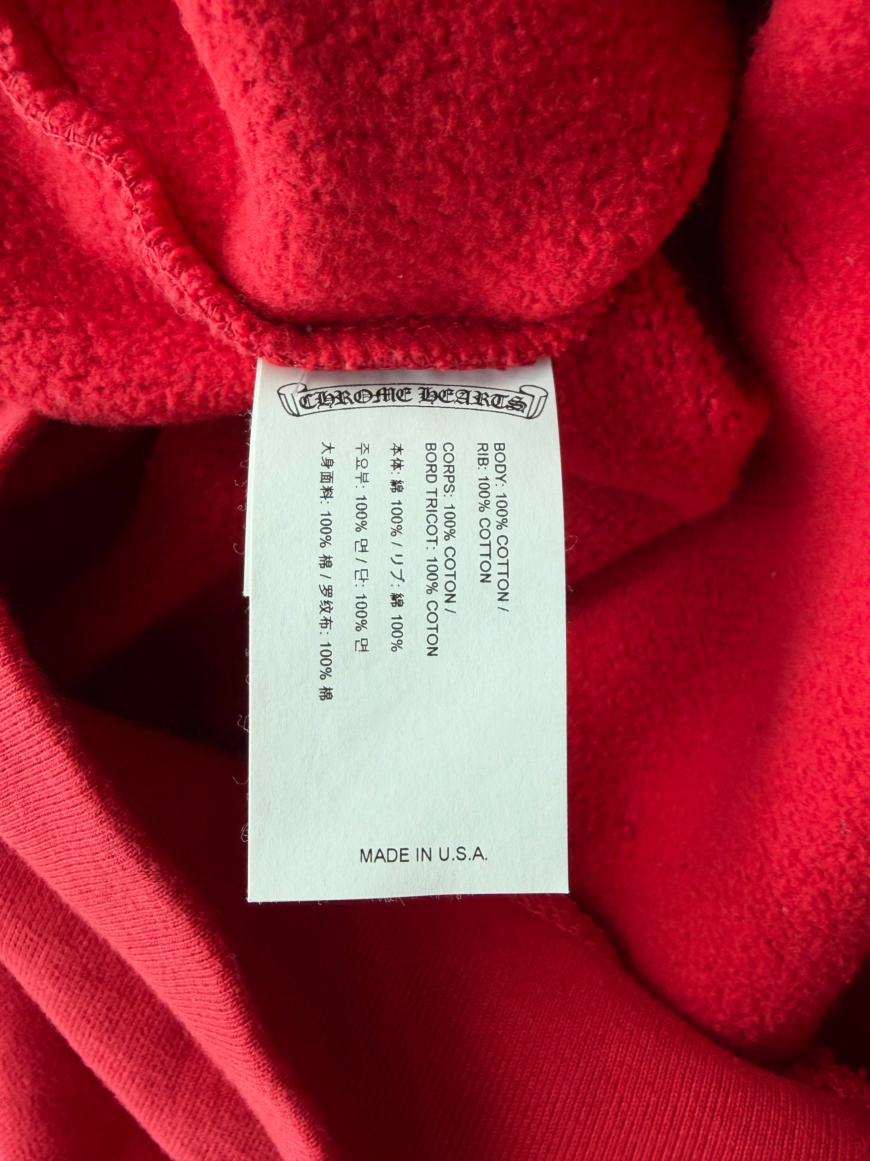 Embroidered Triple Cross Hoodie Red