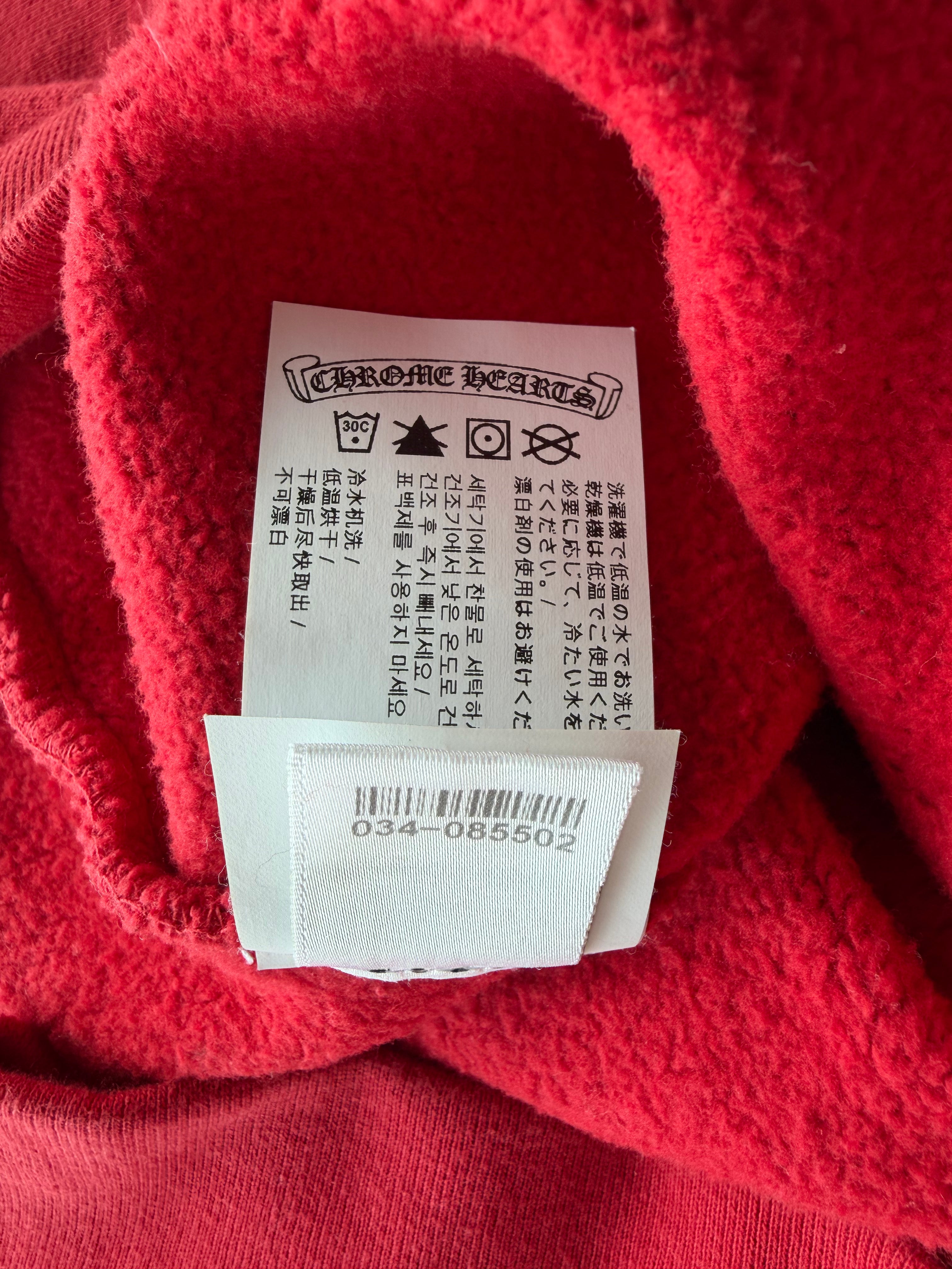 Embroidered Triple Cross Hoodie Red