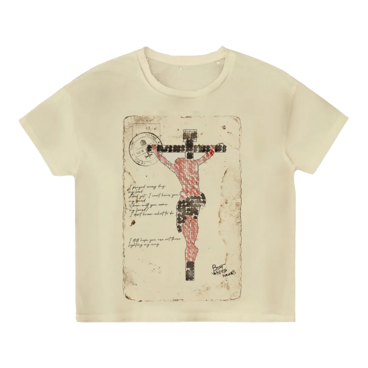 Cream Jesus Postcard Tee