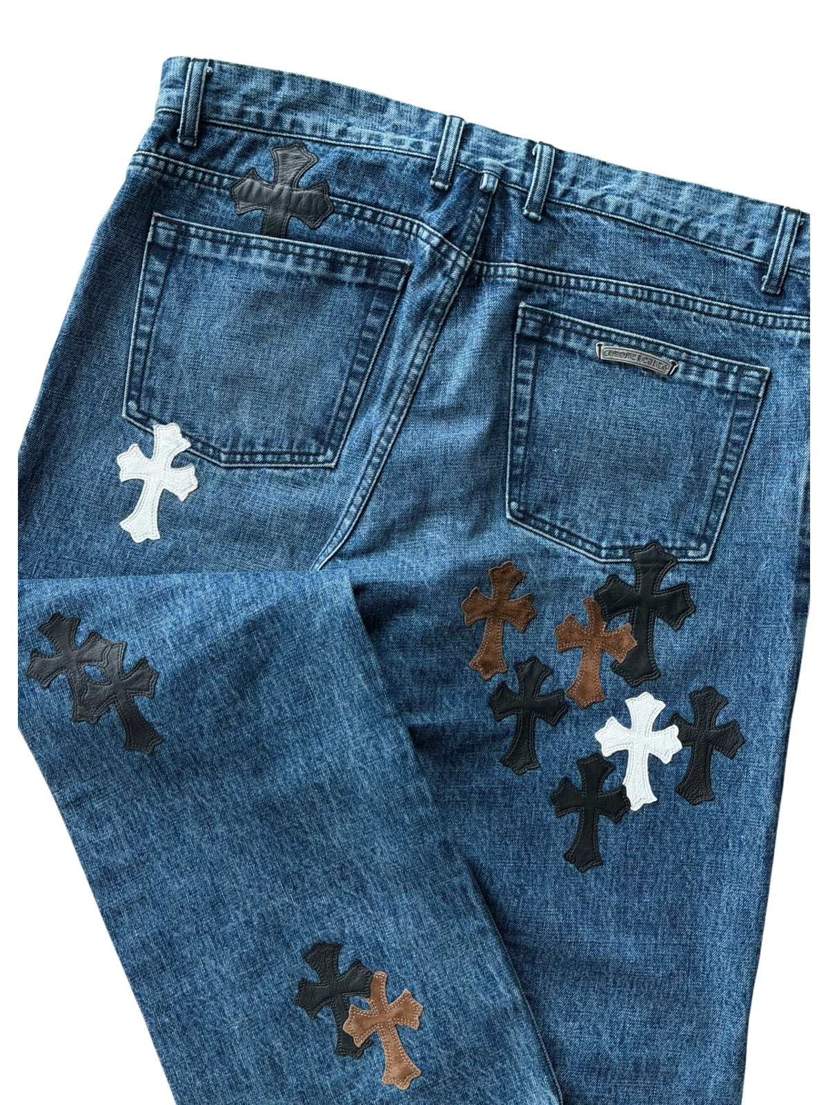 Fleur Knee Multi Cross Patch Denim Jeans