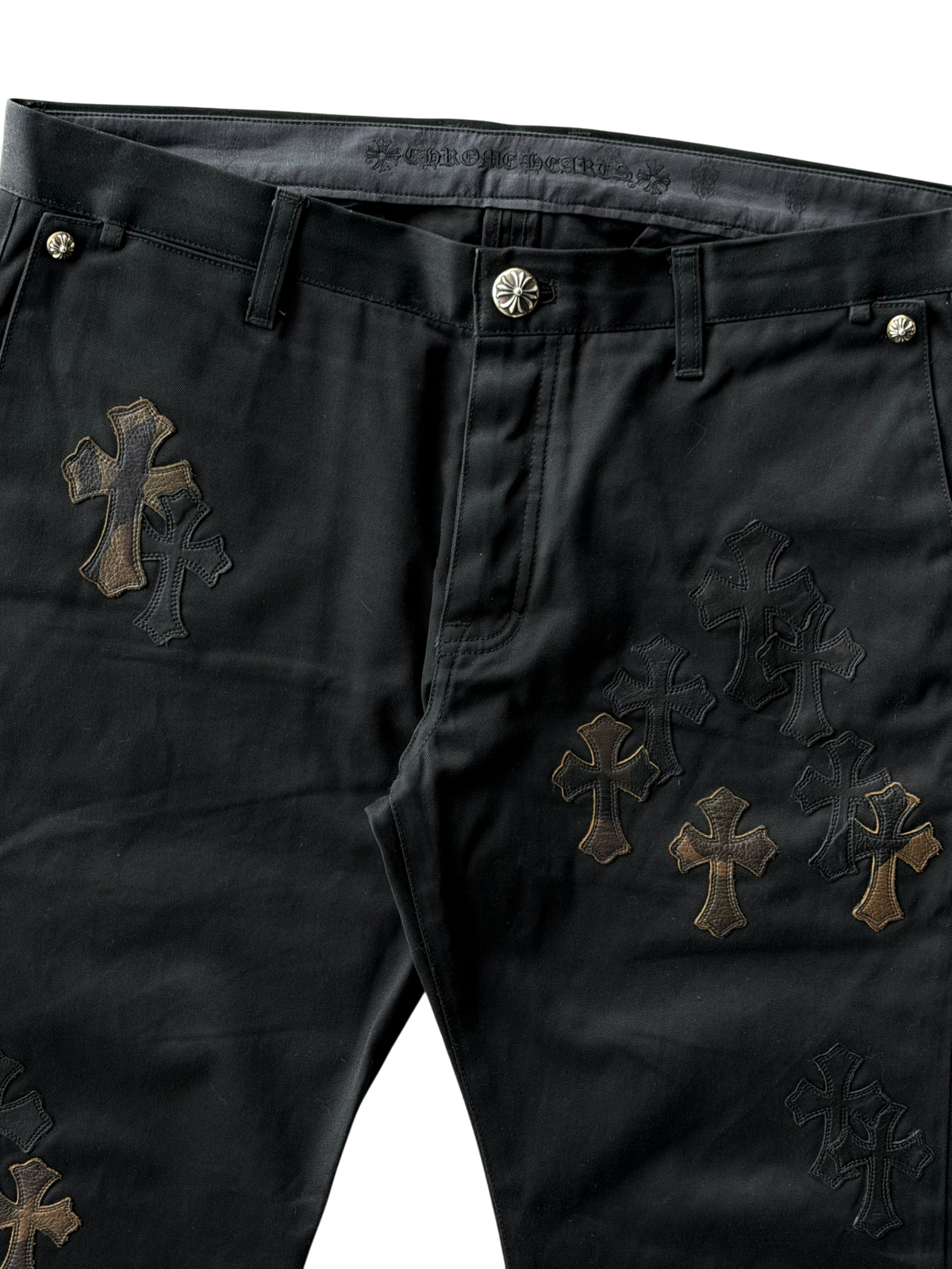 Camouflage Cross Patch Chino Pants Black