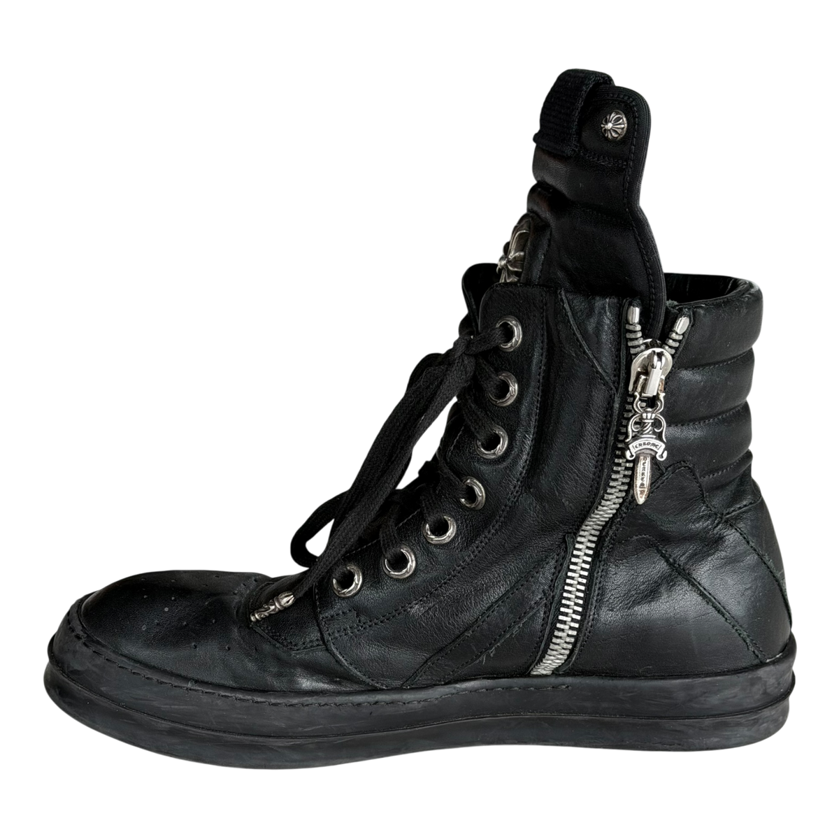 Rick Owens Black Cross Geobaskets Triple Black