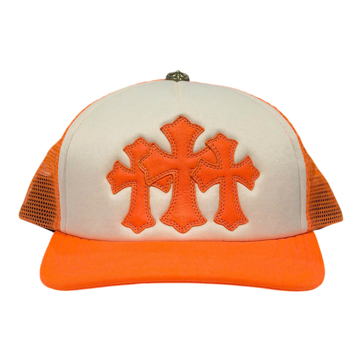 Orange Triple Cross Trucker Hat