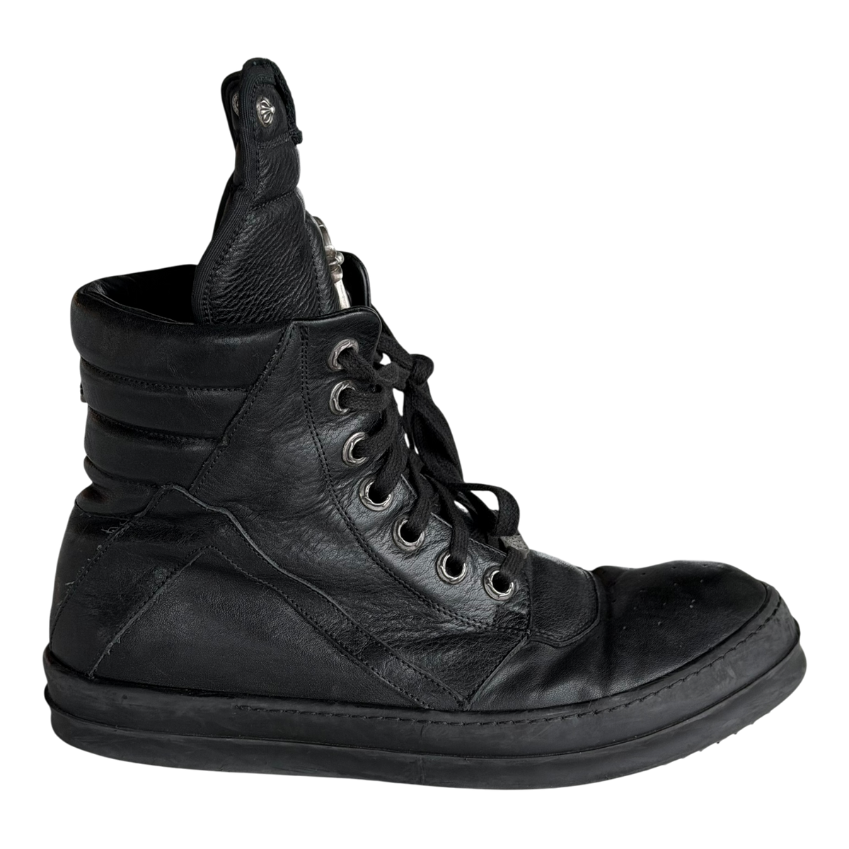 Rick Owens Black Cross Geobaskets Triple Black