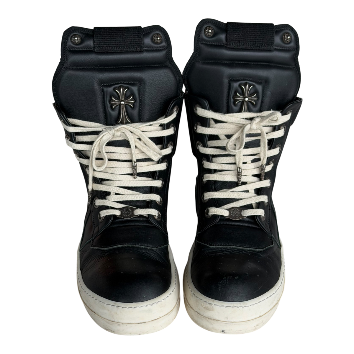 Rick Owens Black Cross Geobaskets Black Milk
