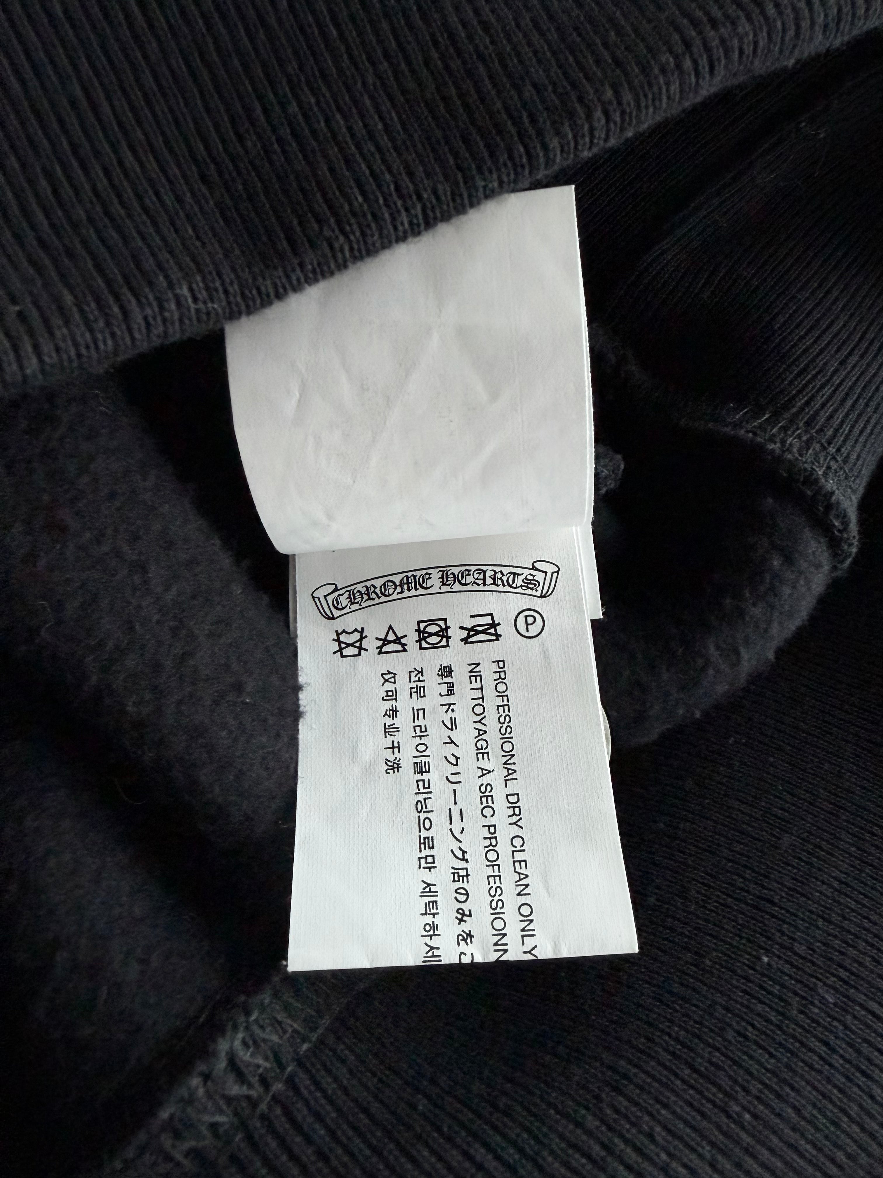 Black Leather Horseshoe Logo Zip Up Hoodie