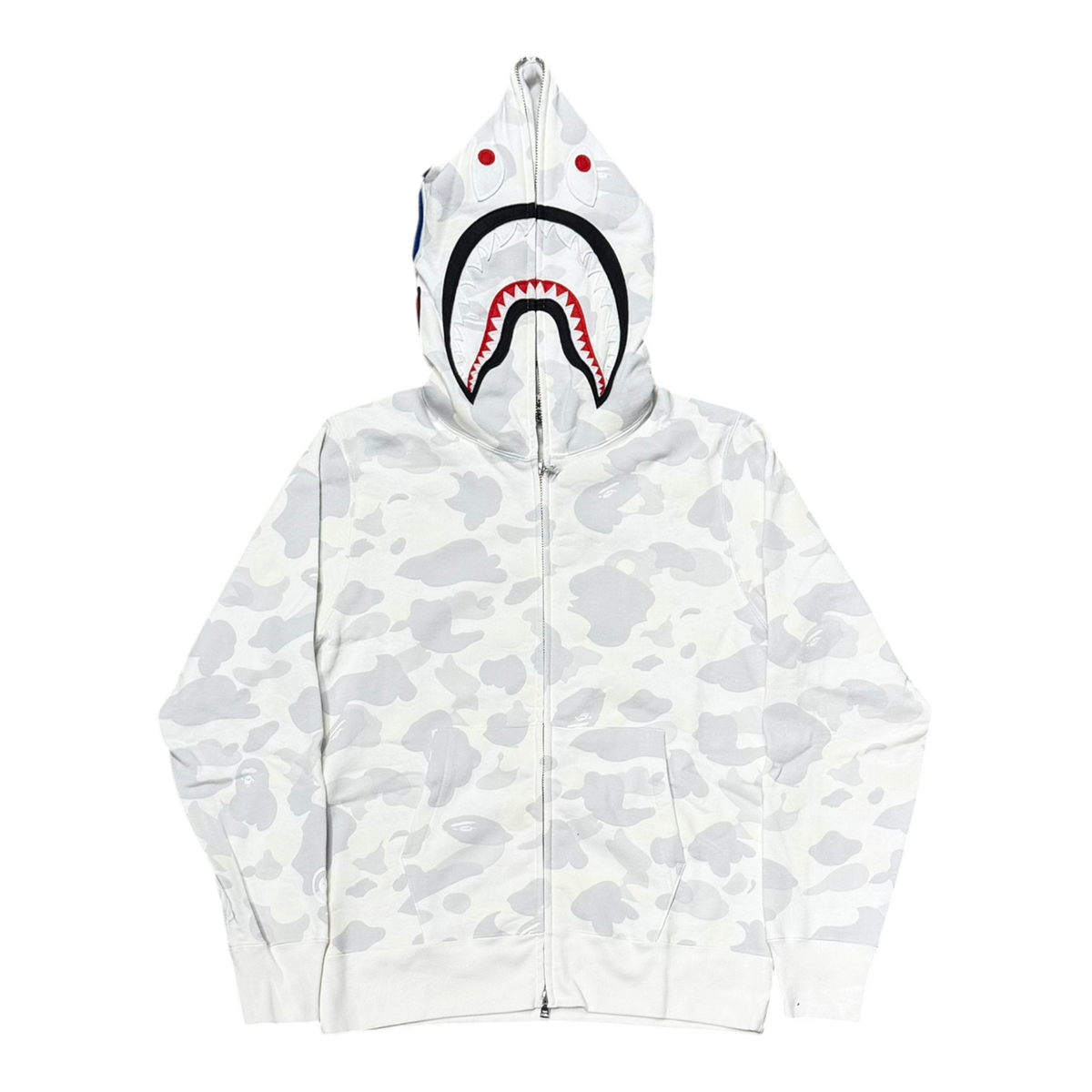 White Bape City Camo Shark Regular Fit Full Zip Hoodie