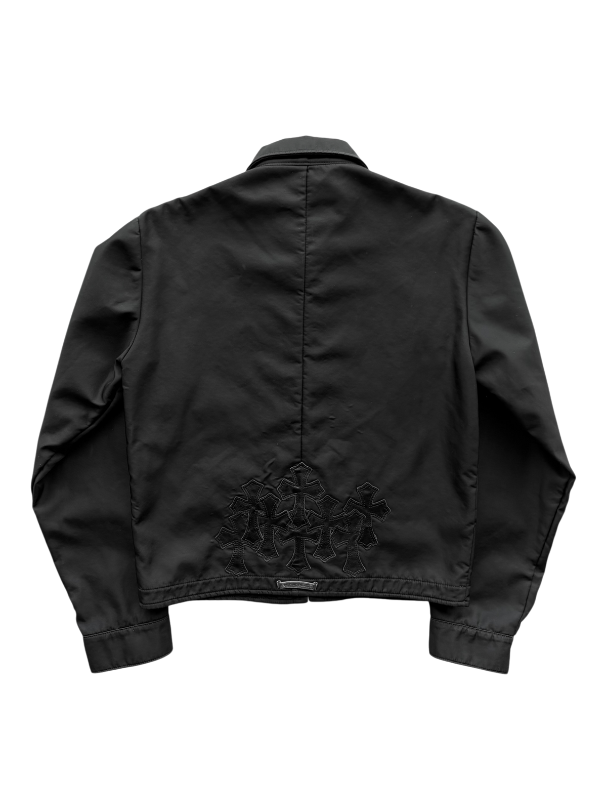 Black Cemetery Cross Patch Nylon Trucker Jacket