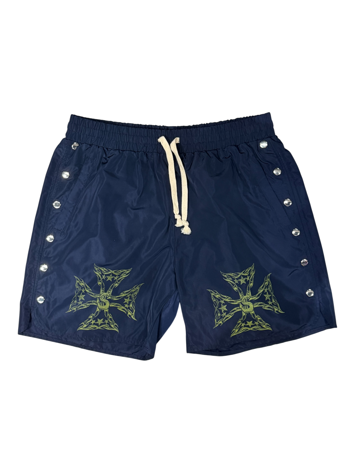 Utility Logo Navy & Yellow Shorts