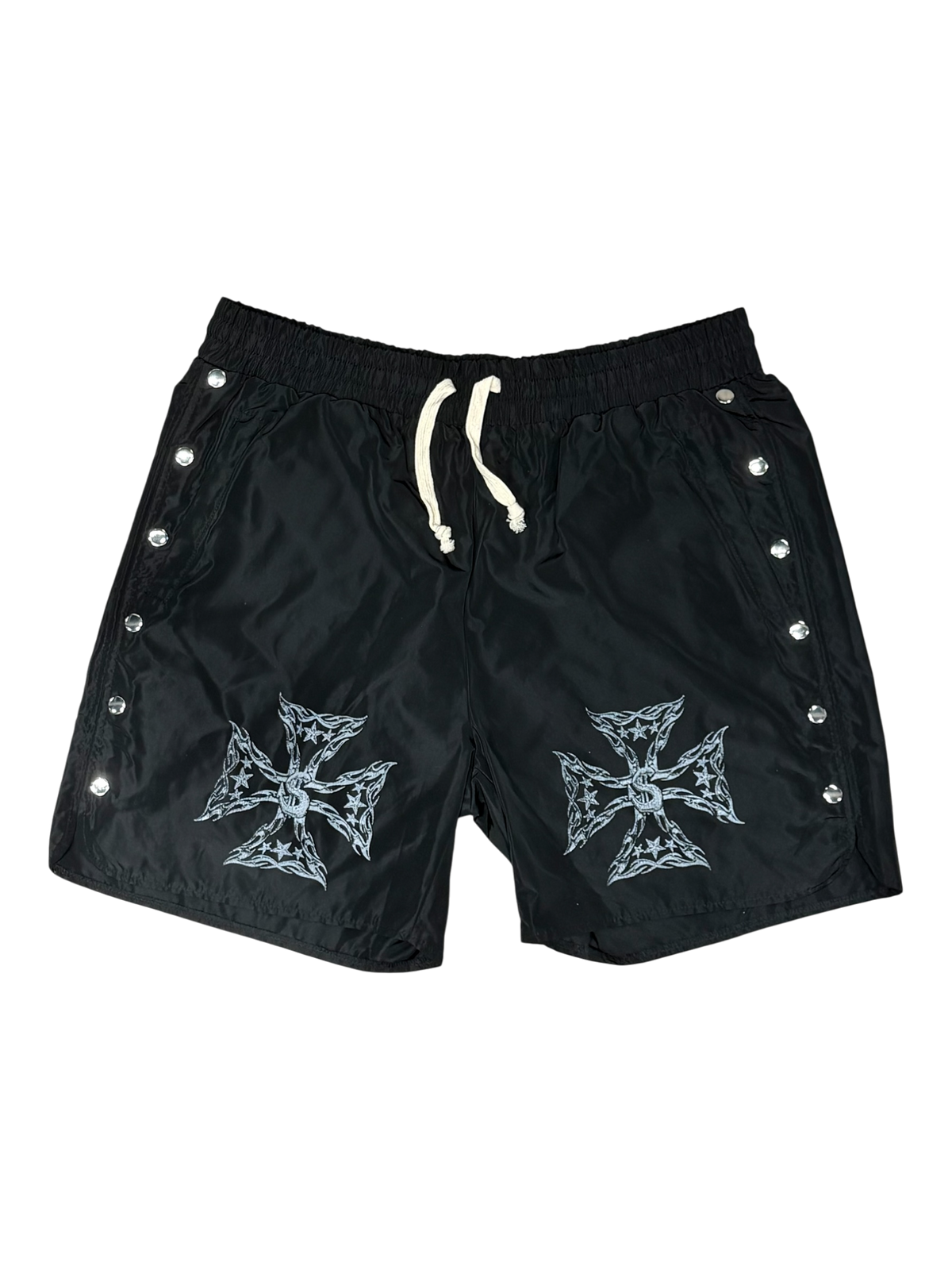 Utility Logo Black & White Shorts