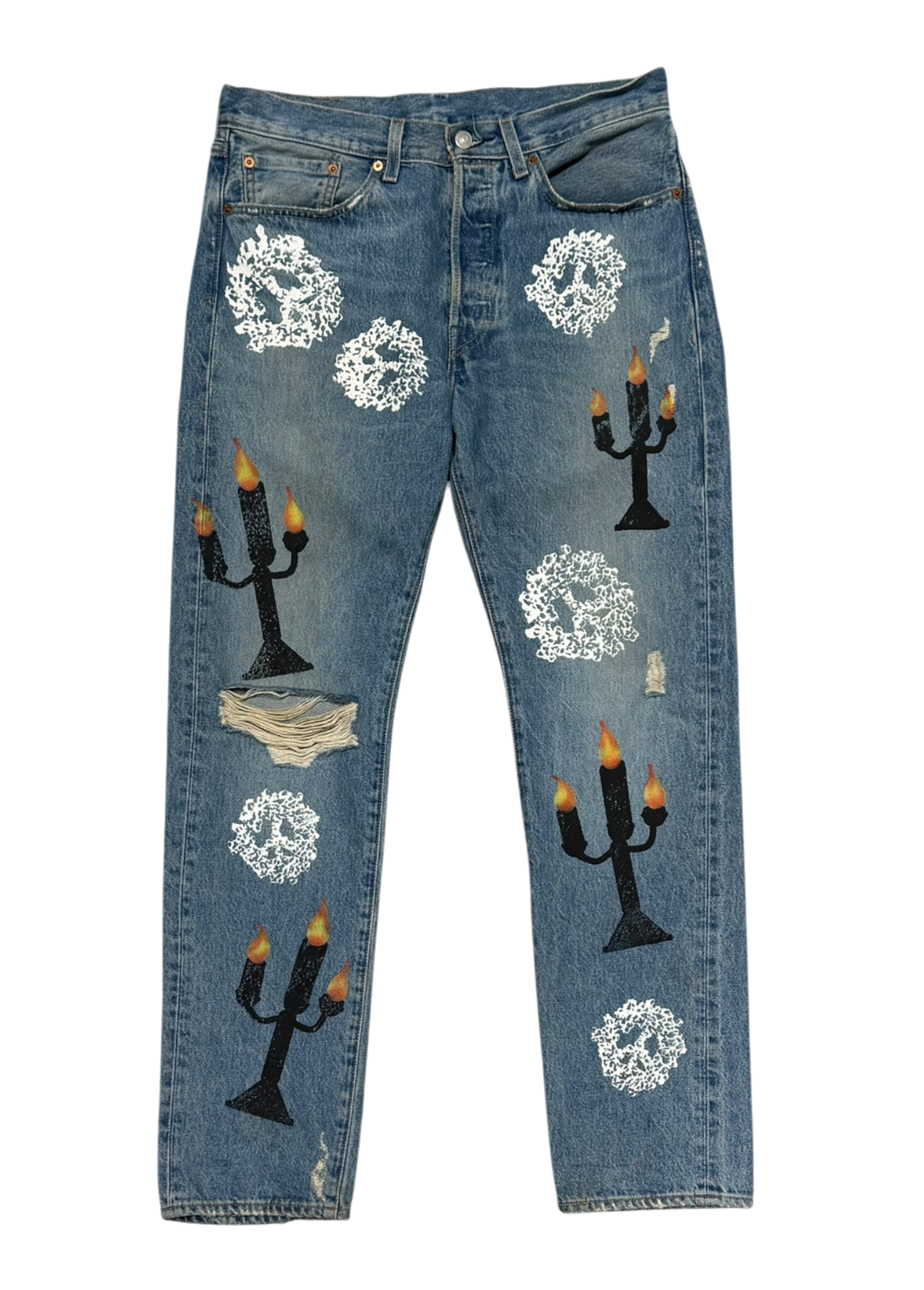 Virgil Abloh "Message in a Tear" Printed Jeans