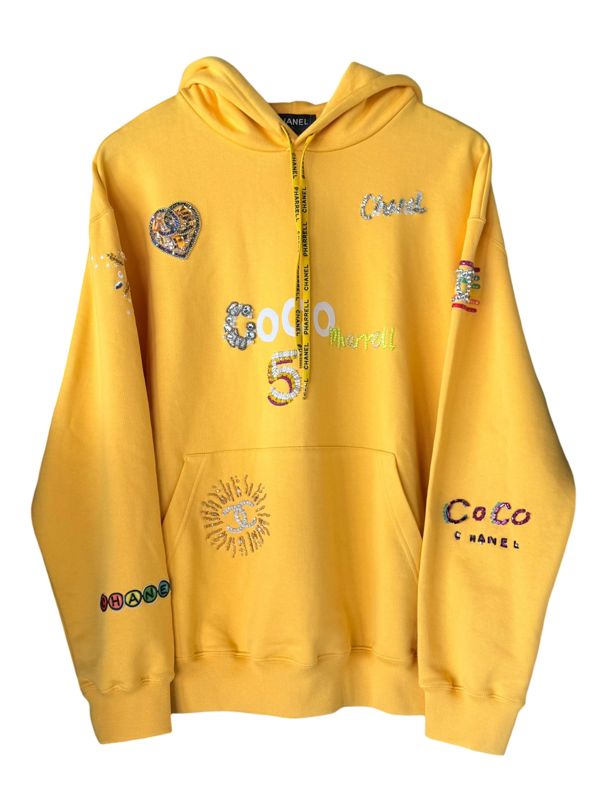 Chanel Pharrell Appliqué Sunflower Hoodie Yellow