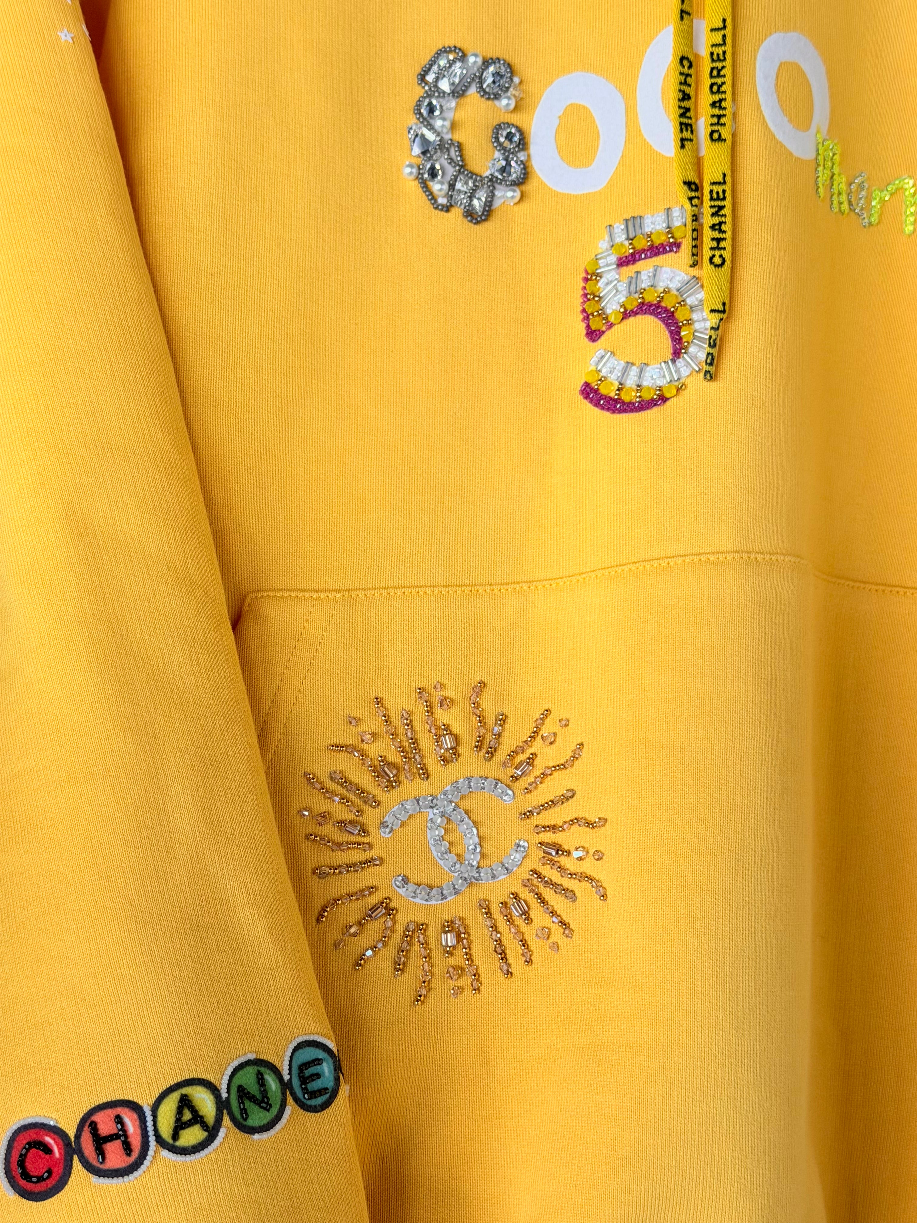 Chanel Pharrell Appliqué Sunflower Hoodie Yellow