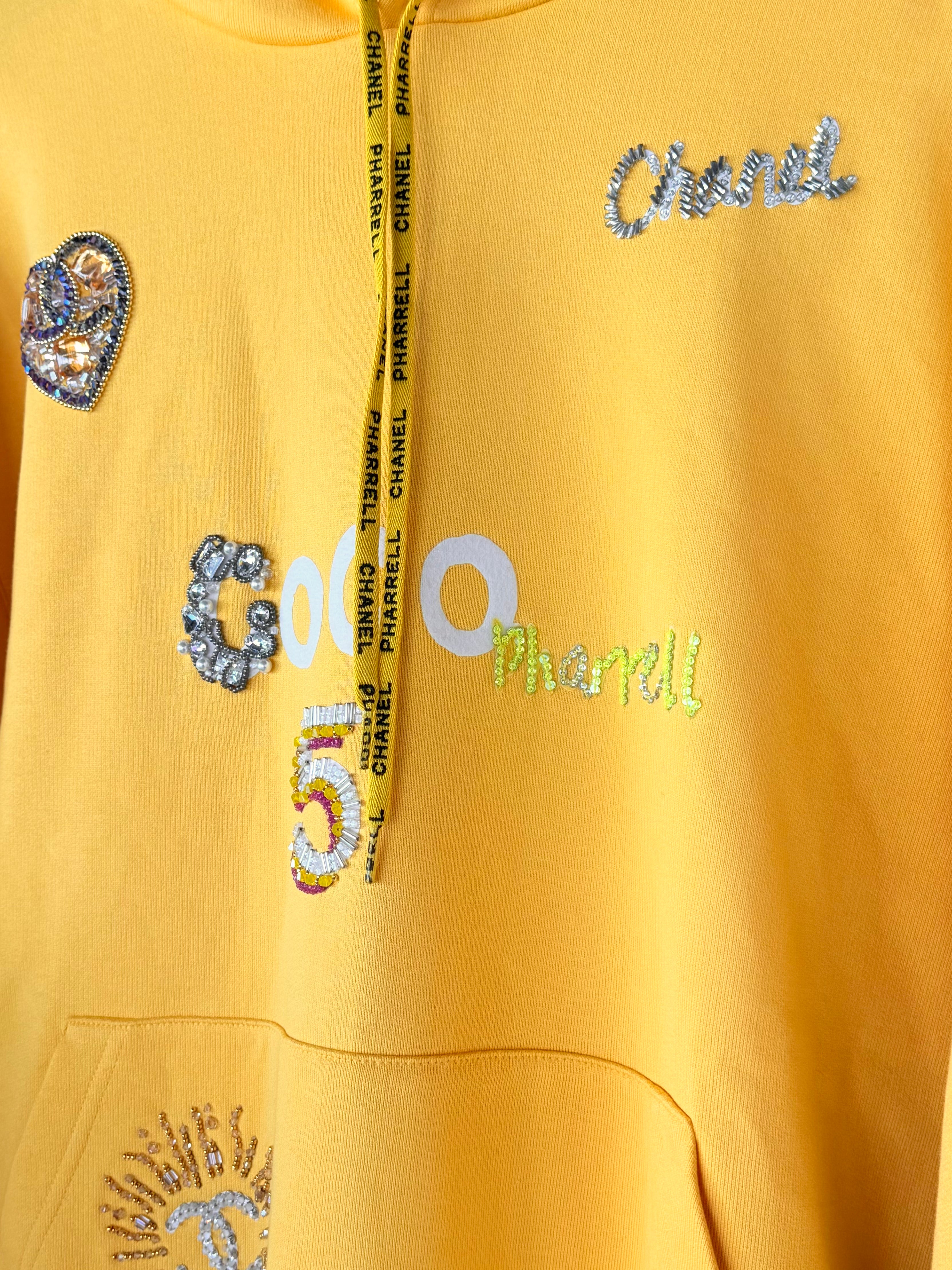 Chanel Pharrell Appliqué Sunflower Hoodie Yellow