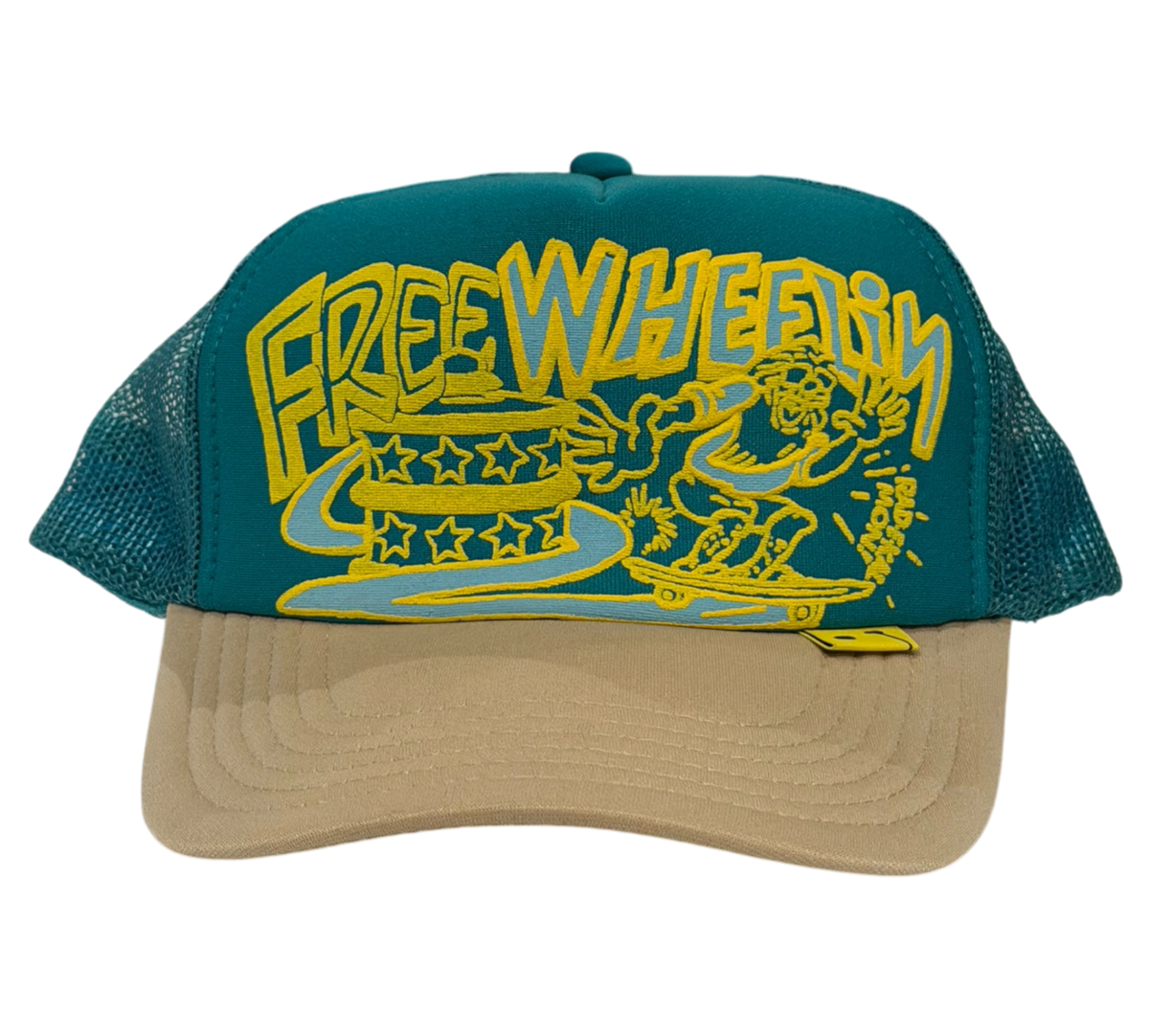 Free Wheelin Turquoise Trucker Hat