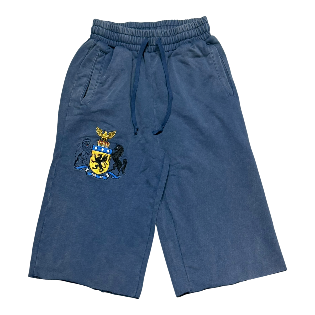 Blue Washed Baggy Sweatshort