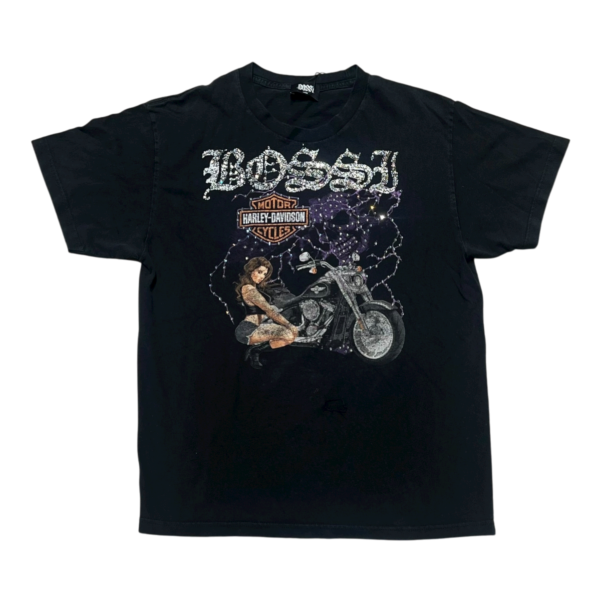 Purple Harley Davidson Vintage Rhinestone Tee (FW25)