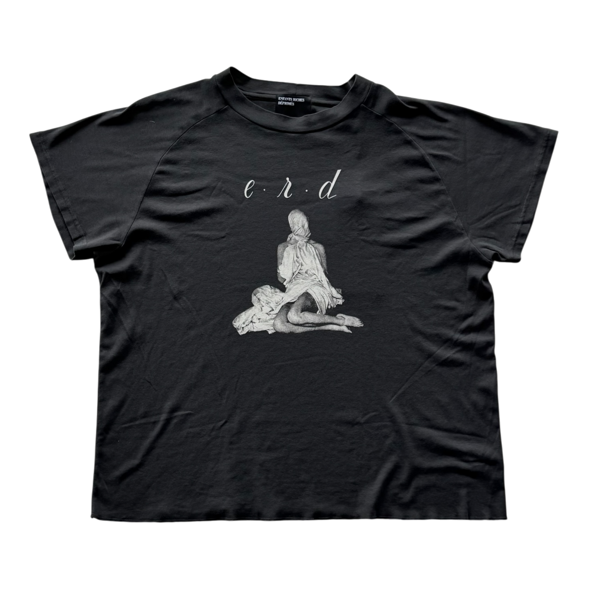 Faded Black & White Women In Sheet Graphic T-Shirt
