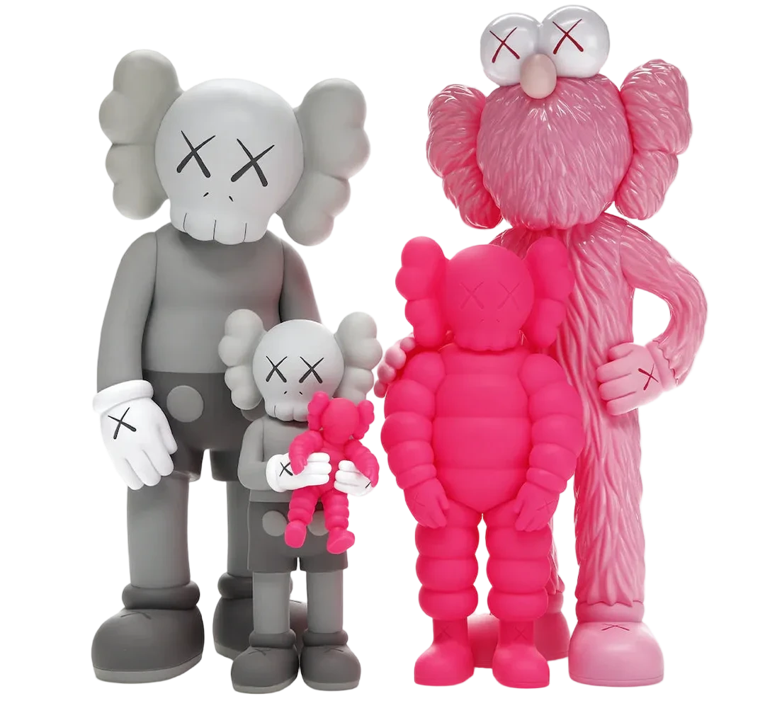 KAWS Family Vinyl Figures Grey/Pink