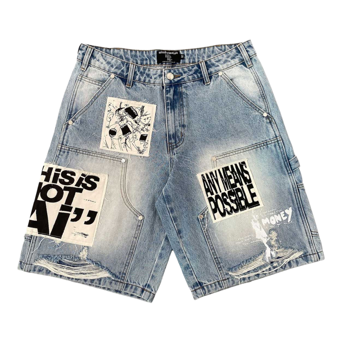 Blue “AI” Carpenter Shorts