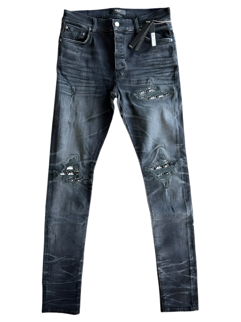 Faded Black Crystals MA Repair Patch MX1 Jeans
