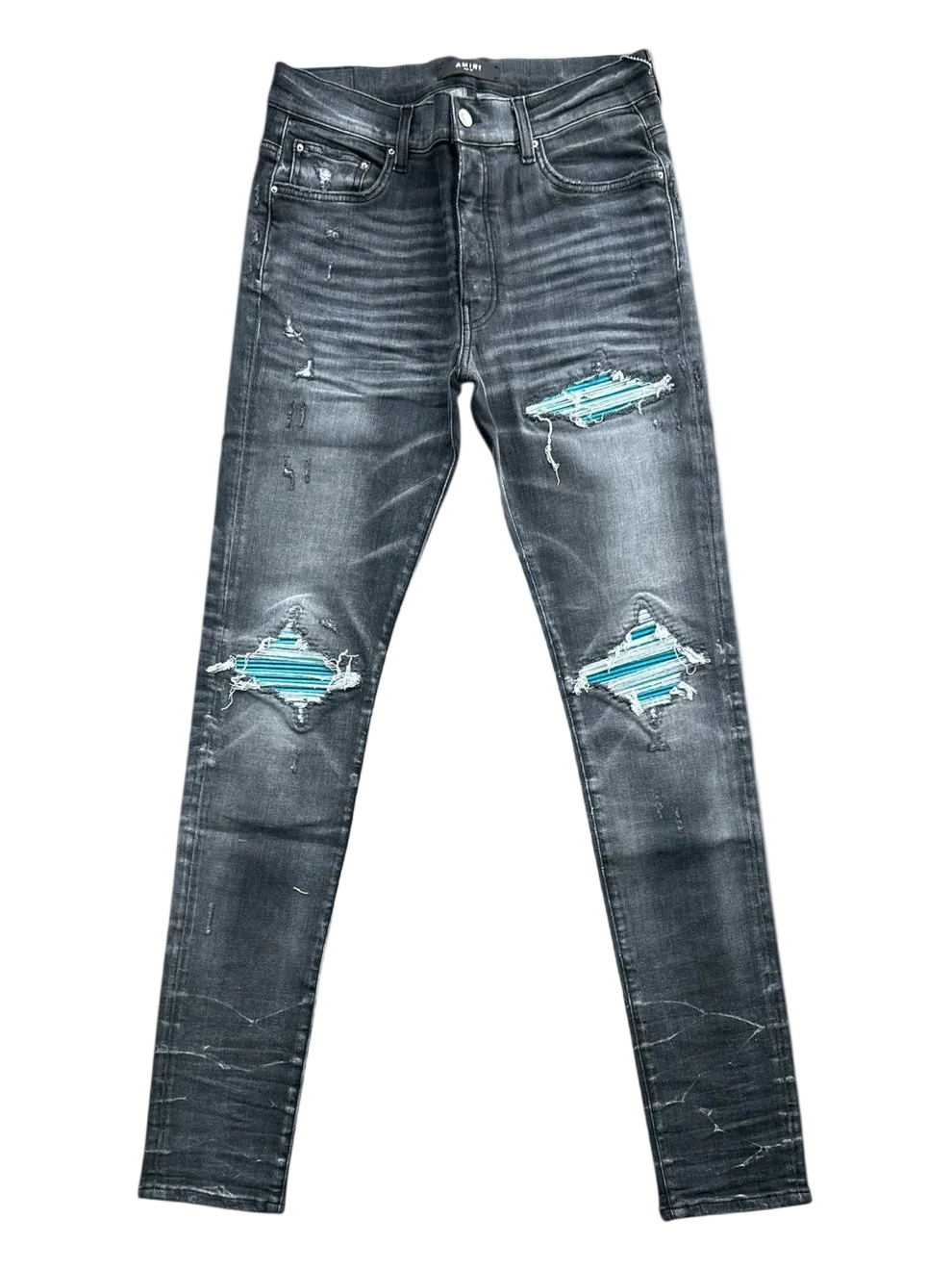 Storm Grey & Blue Patch MX1 Jeans