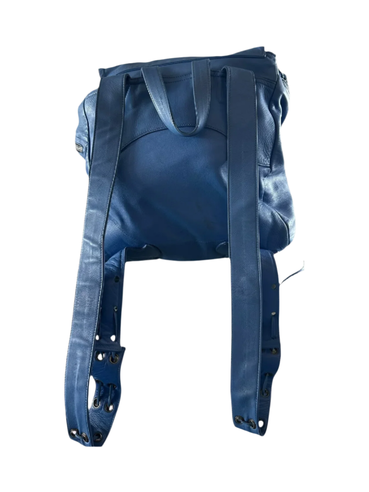 Blue Cross Patch Leather Gunslinger Backpack