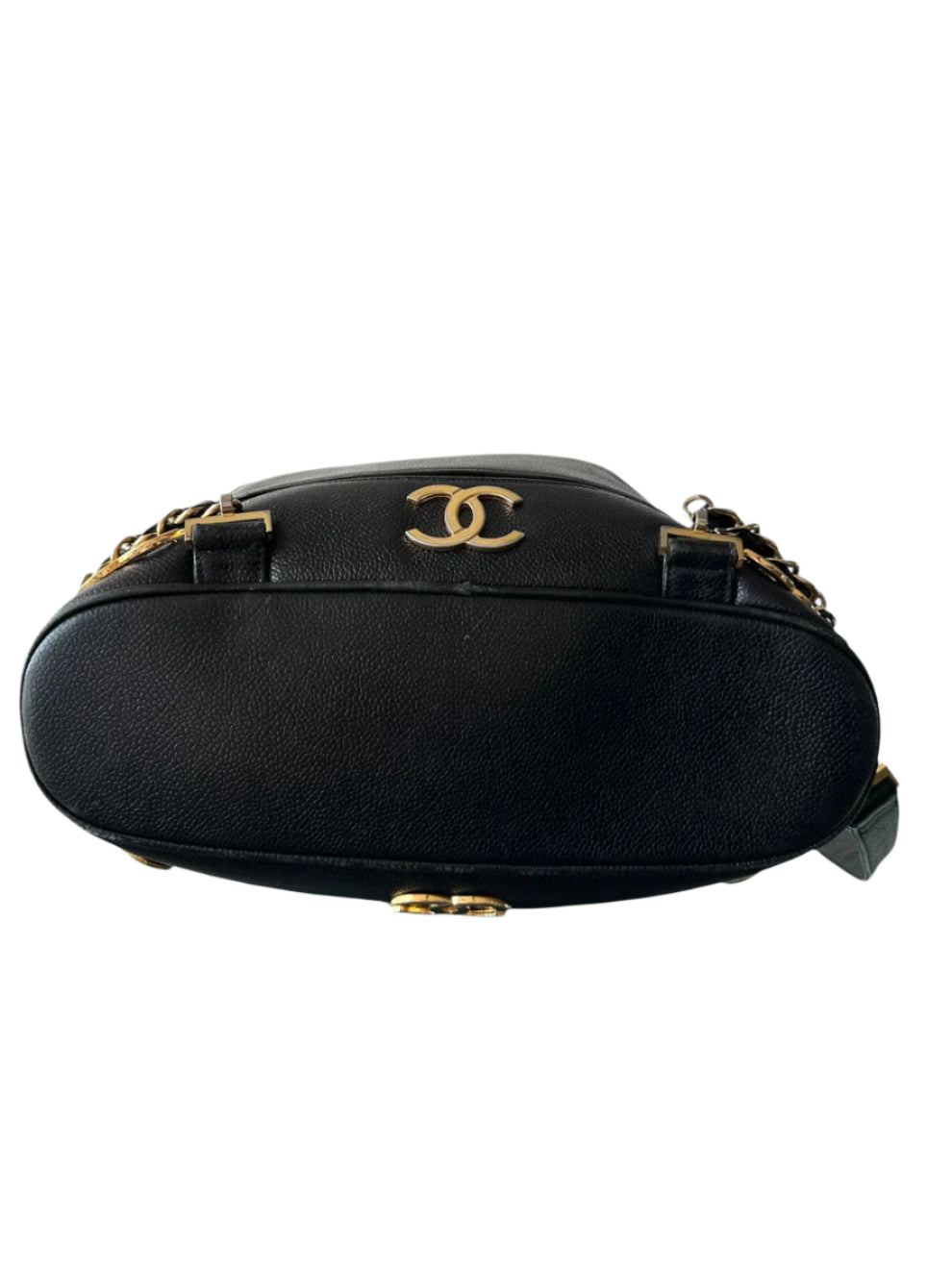 Black & Gold CC Logo Mini Backpack