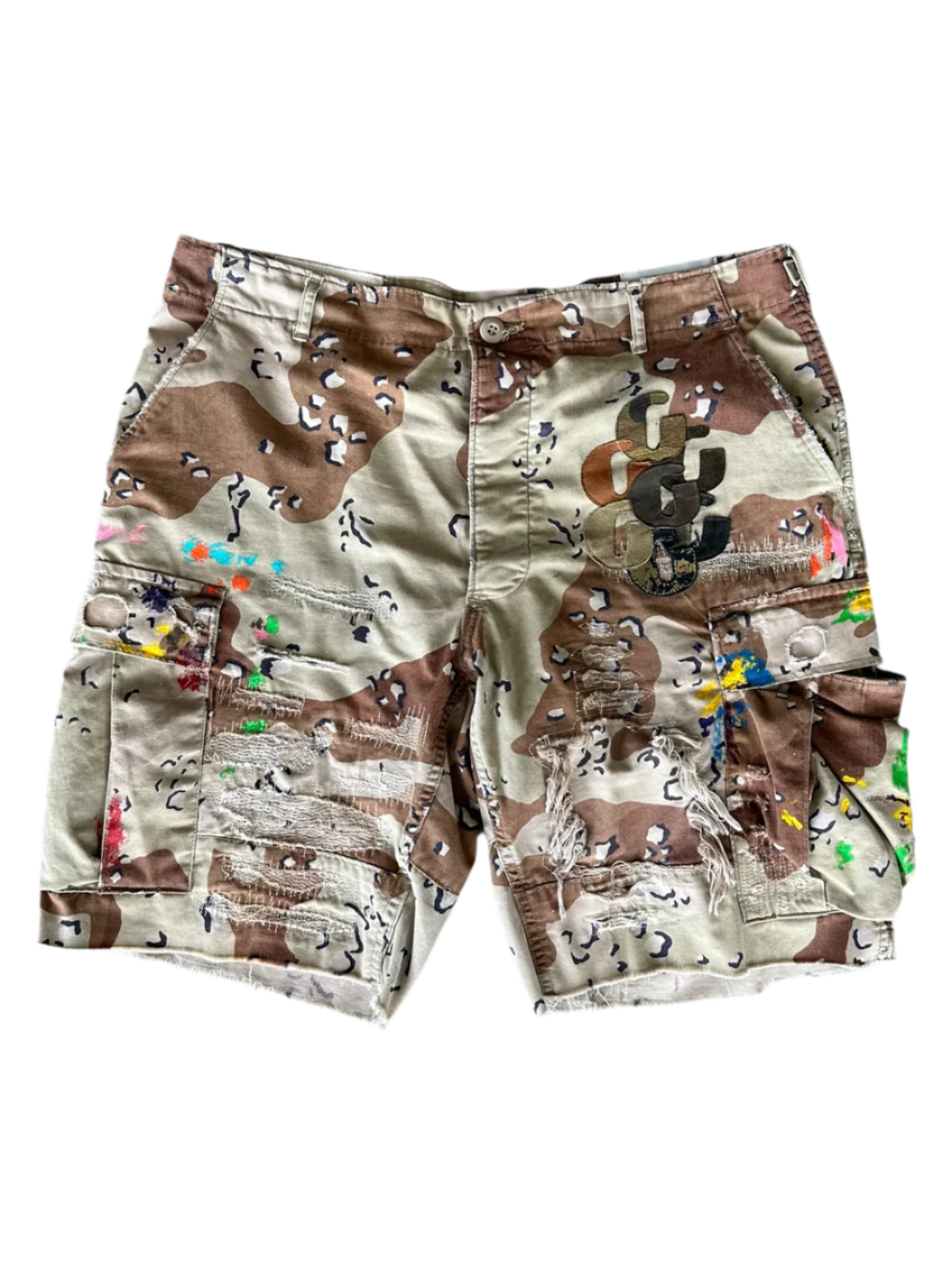 Desert Camouflage G Patch Cargo Shorts
