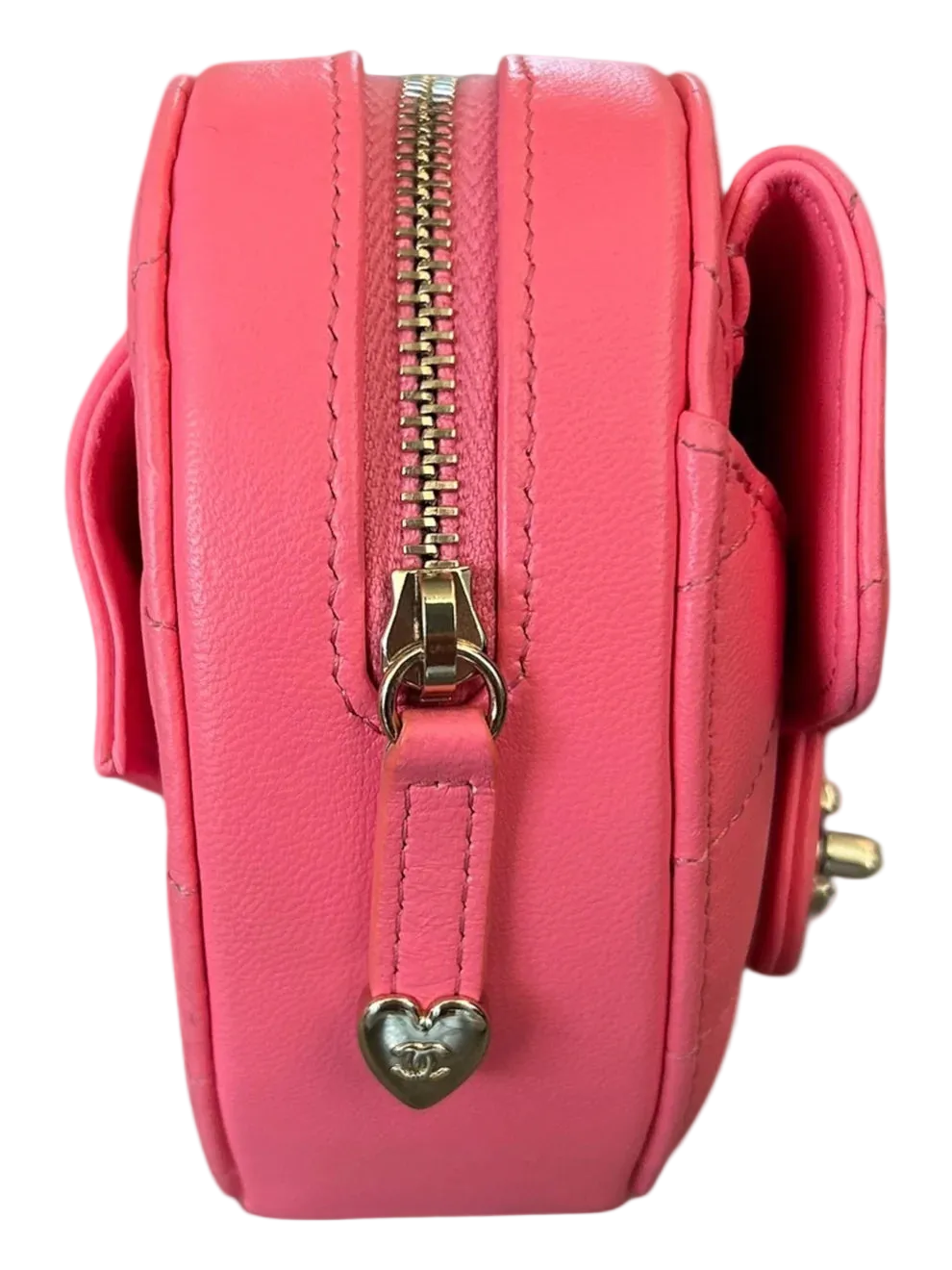 Pink Quilted Mini Heart Bag